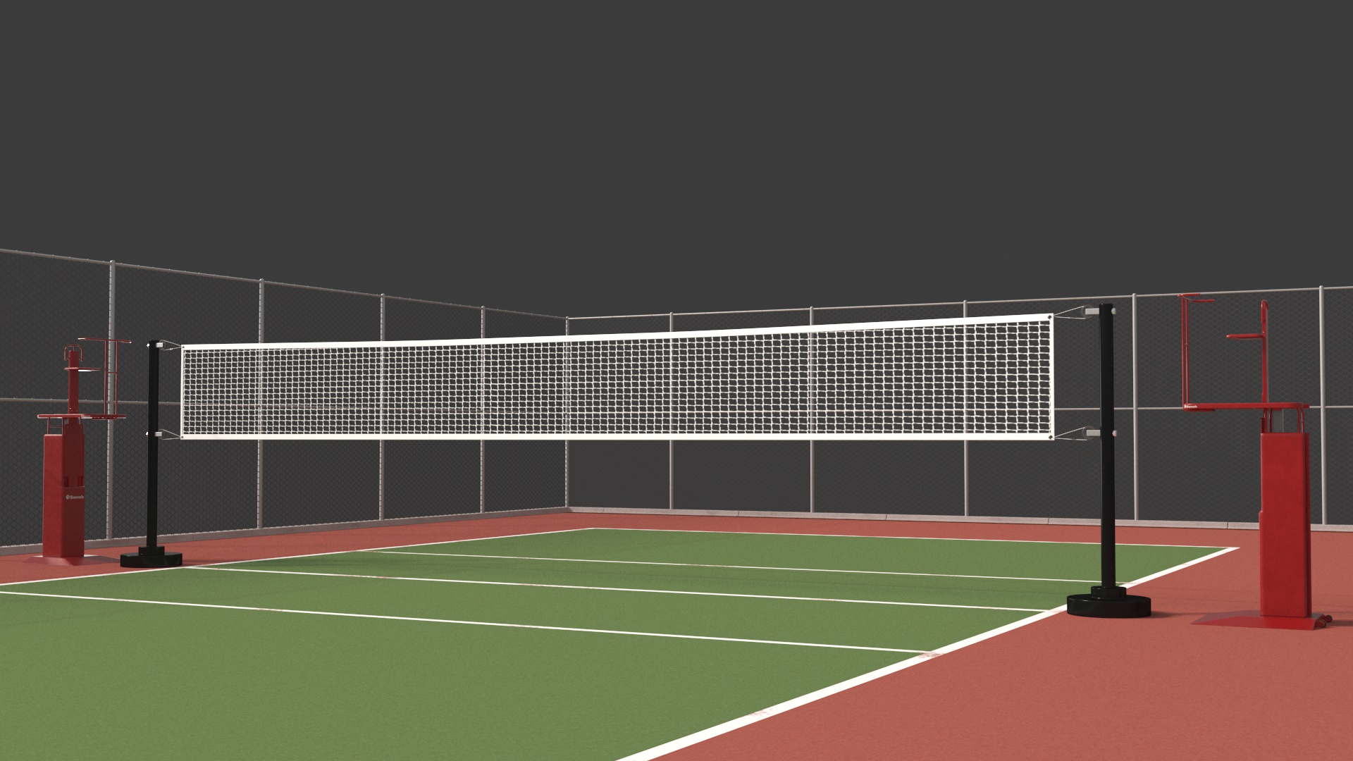 Volleyball Court and Referee Towers by SENOH 3D model