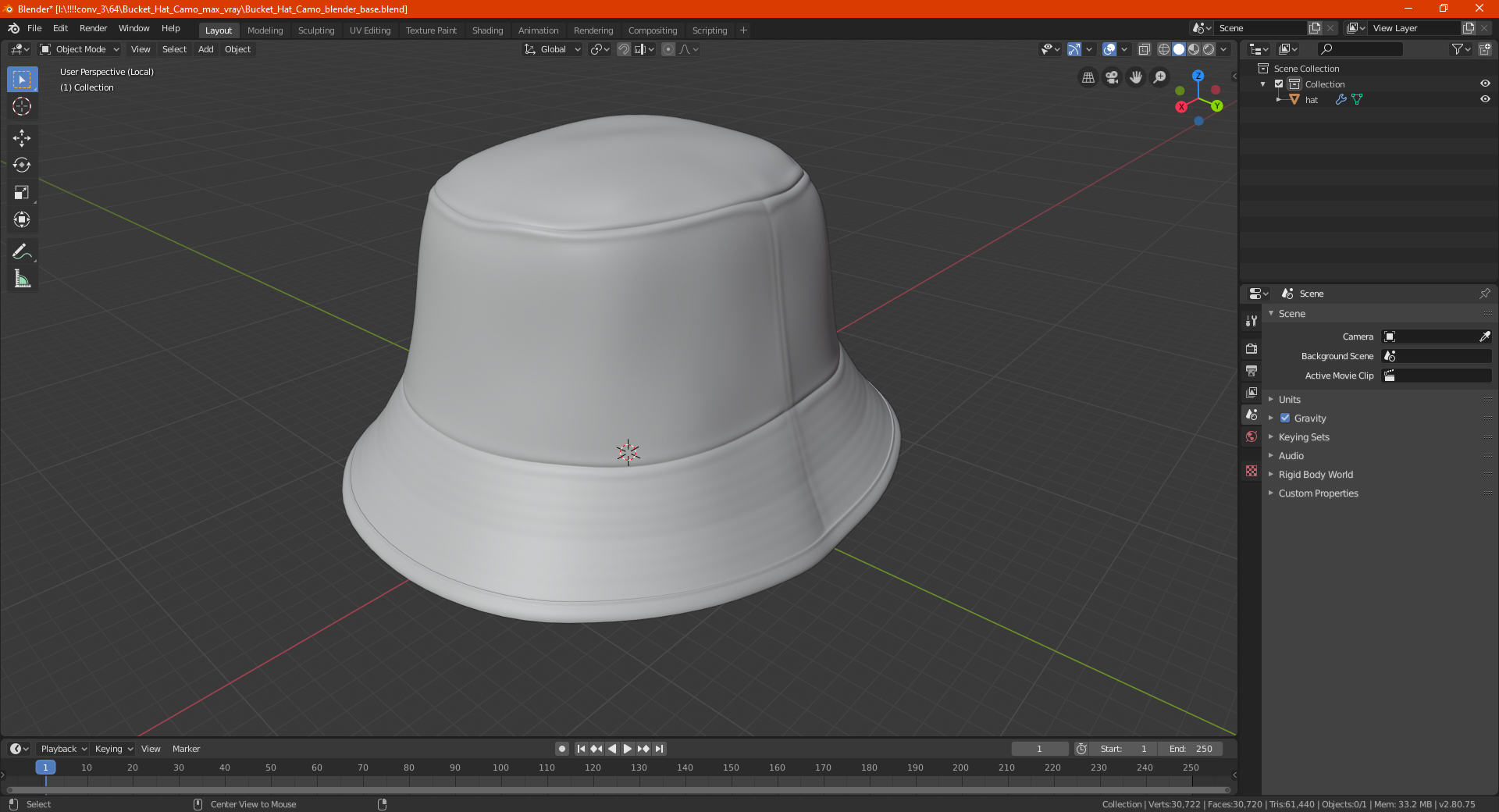 3D model Bucket Hat Camo