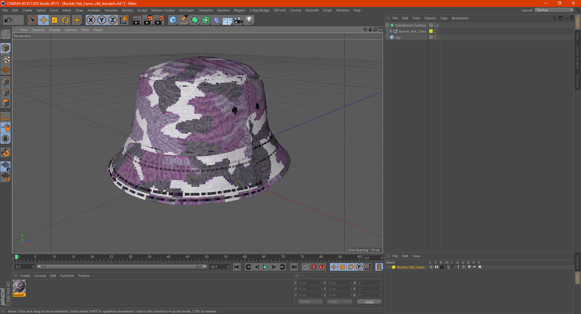 3D model Bucket Hat Camo