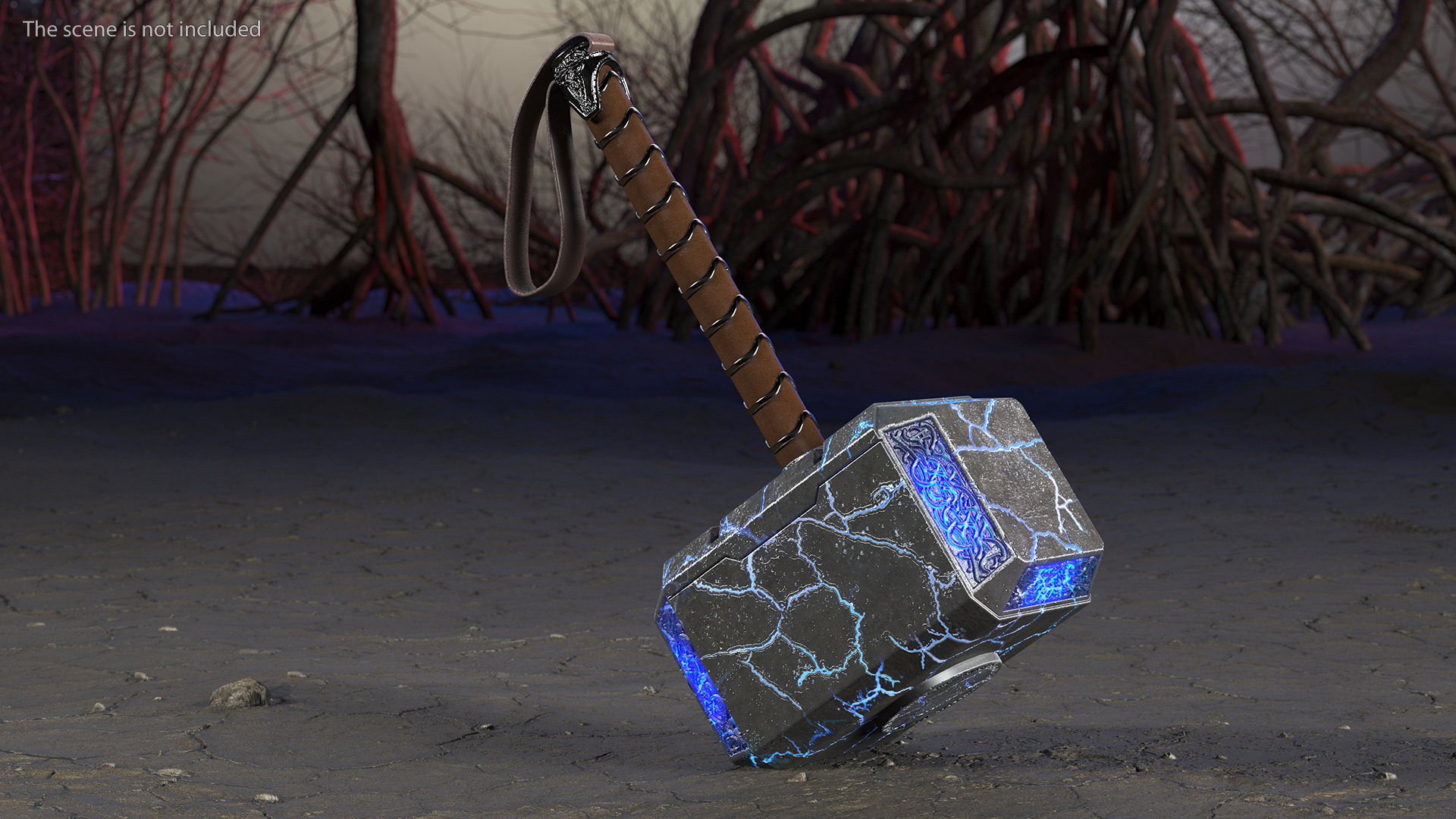 Thor Hammer Mjolnir with Glowing Cracks 3D model