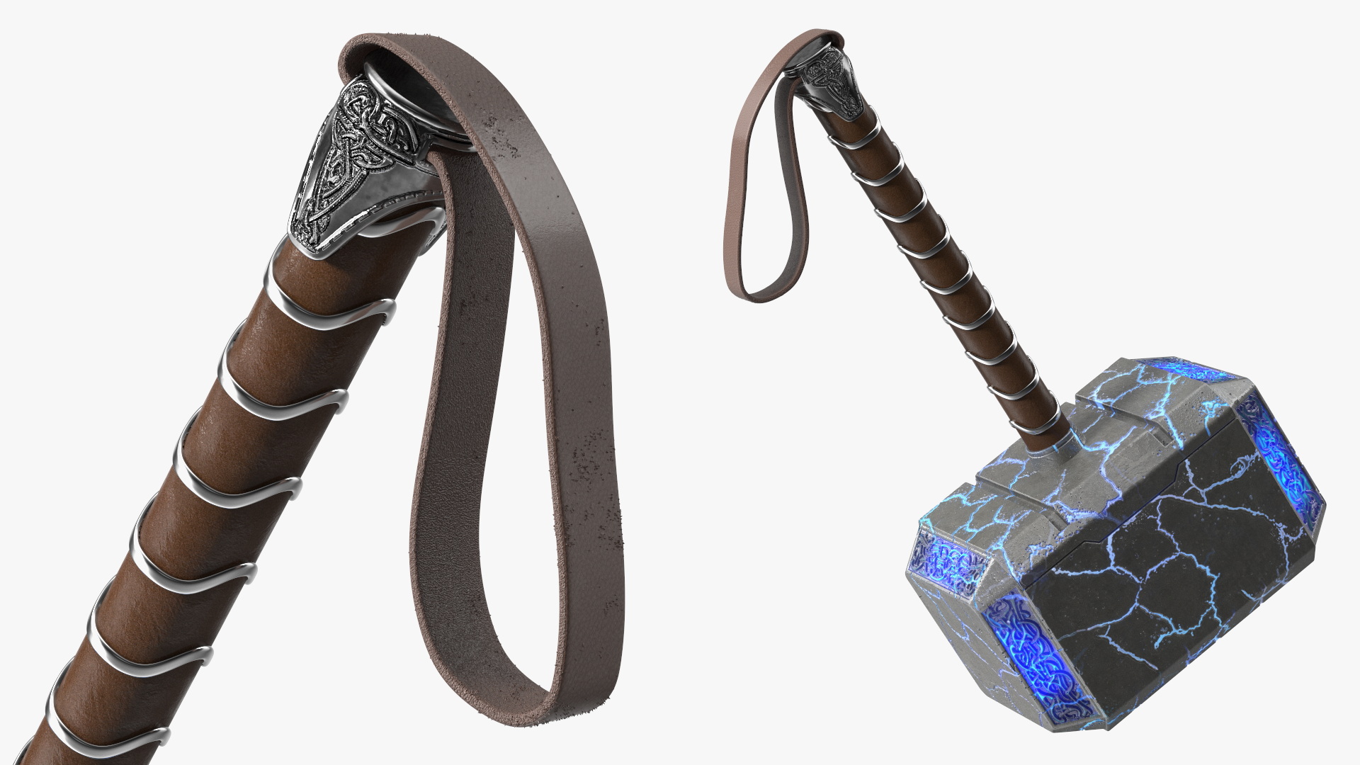 Thor Hammer Mjolnir with Glowing Cracks 3D model