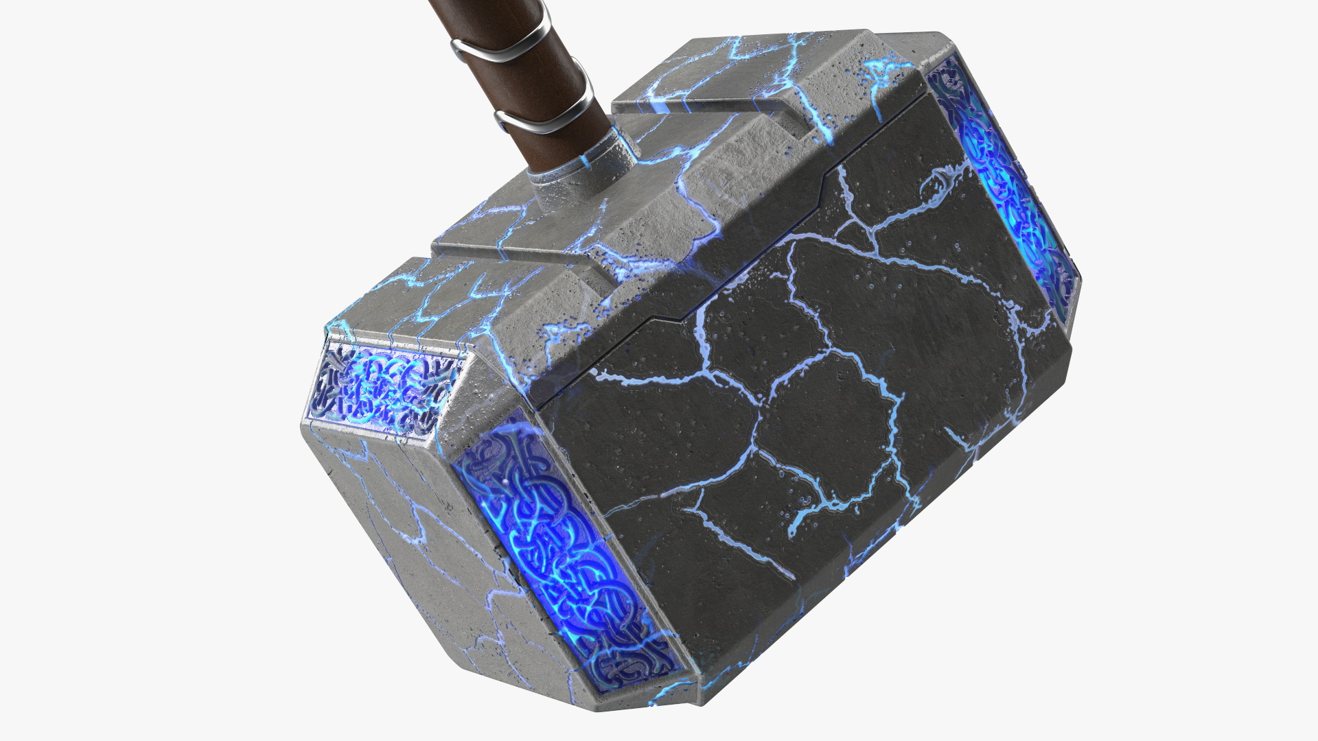 Thor Hammer Mjolnir with Glowing Cracks 3D model