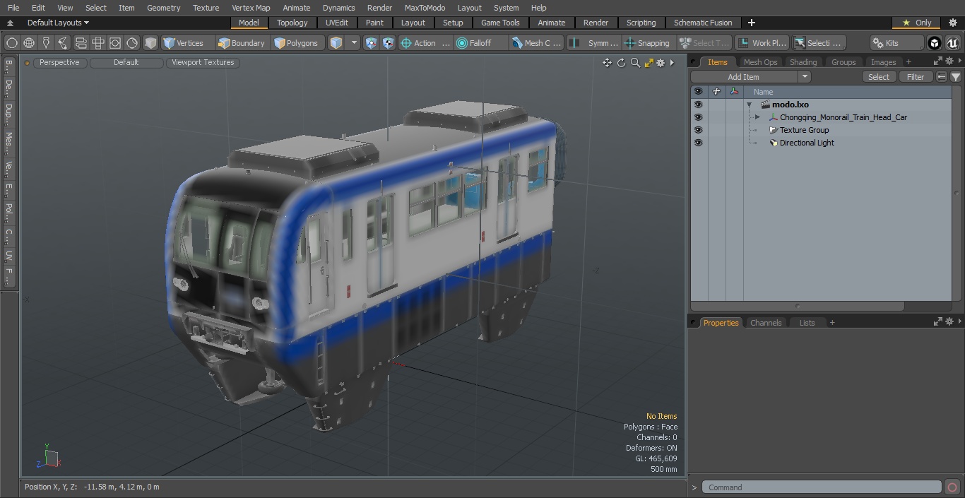 3D Chongqing Monorail Train Head Car model