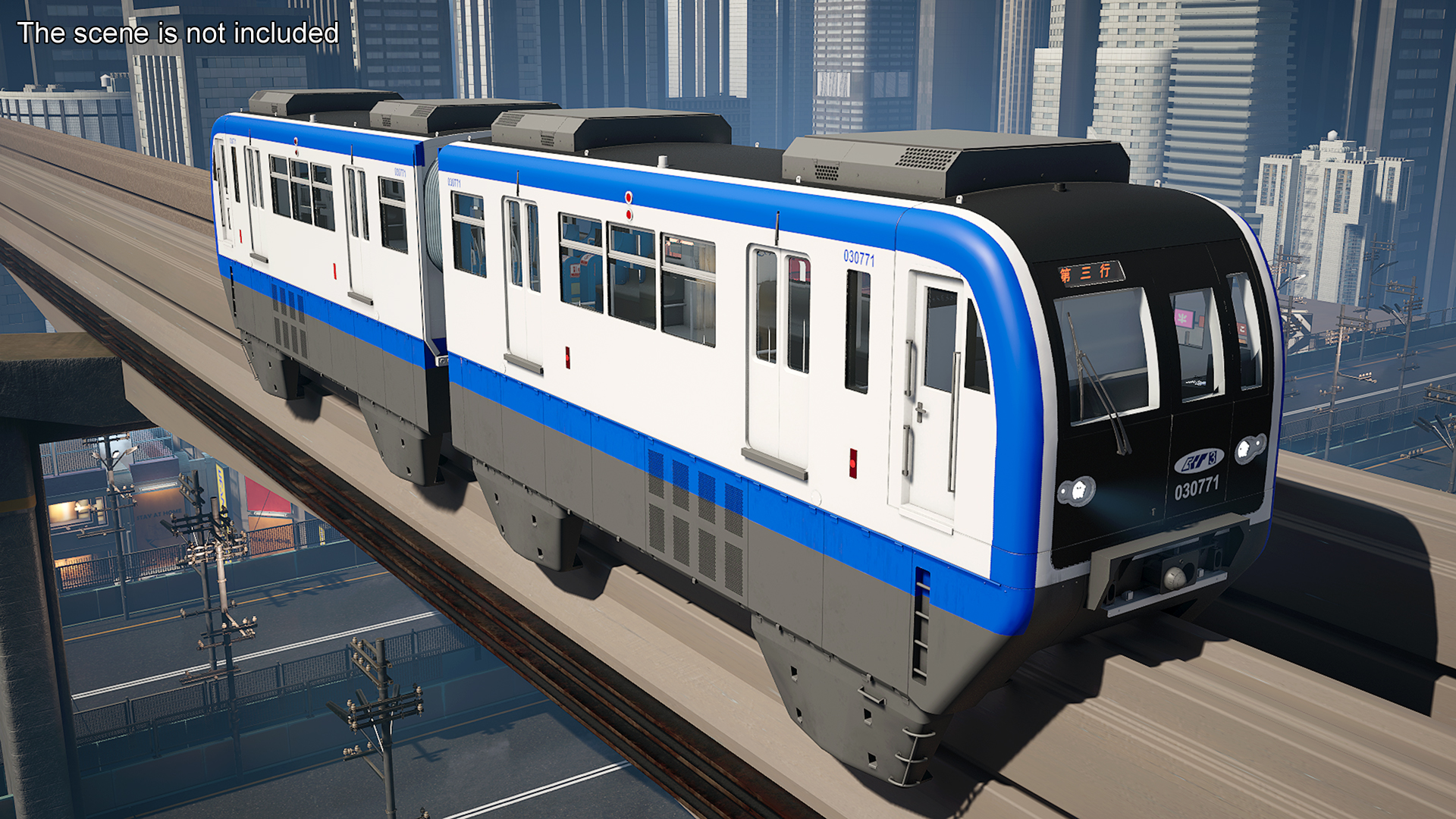 3D Chongqing Monorail Train Head Car model