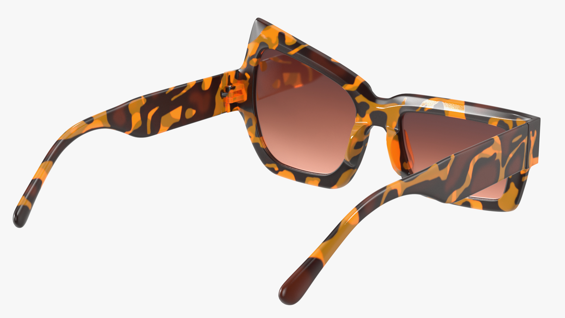 Tortoise Asymmetrical Sunglasses 3D