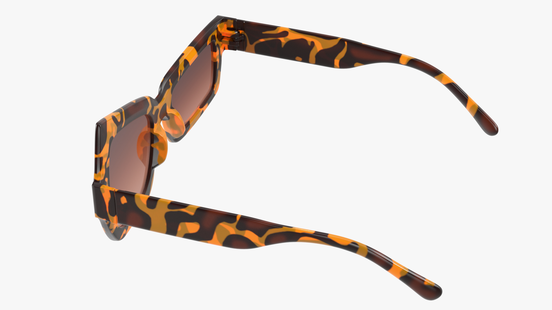 Tortoise Asymmetrical Sunglasses 3D