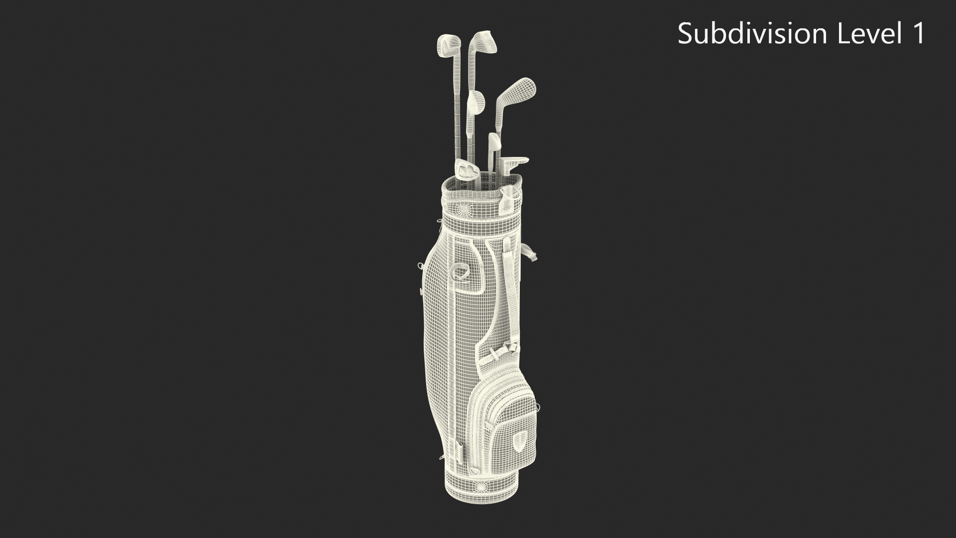 3D Golf Clubs Set with Bag model