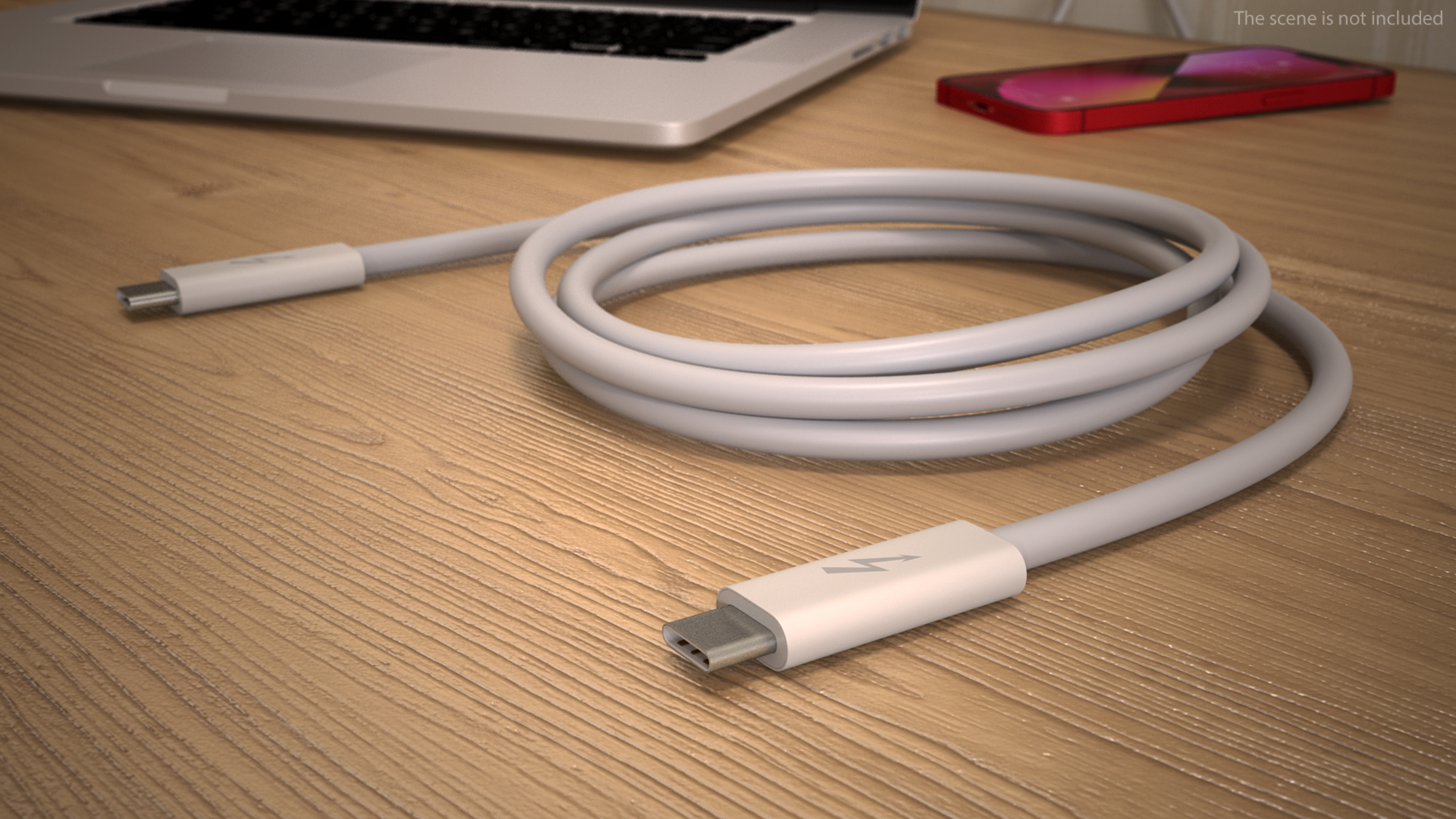 3D model Apple Thunderbolt 4 Pro Cable White