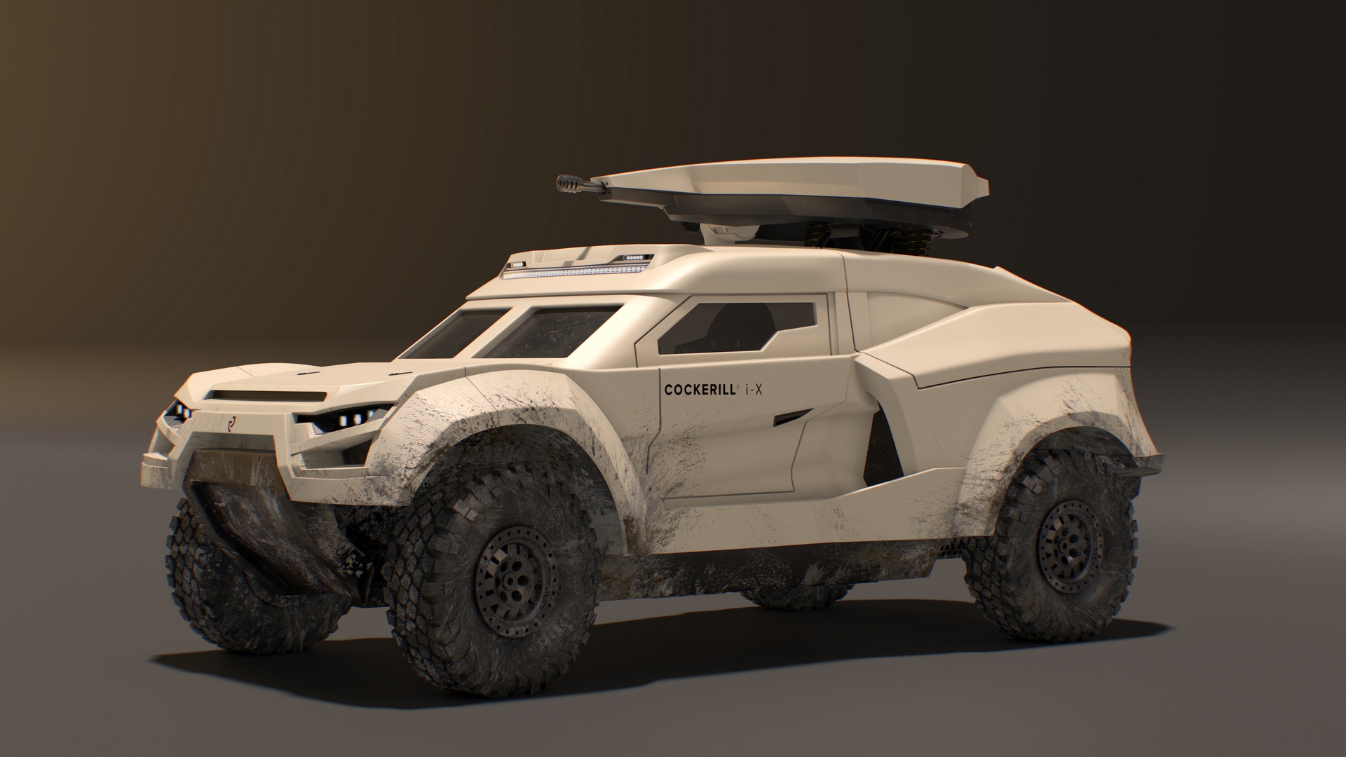 3D Dirty Car Cockerill I-X with Turret Up model