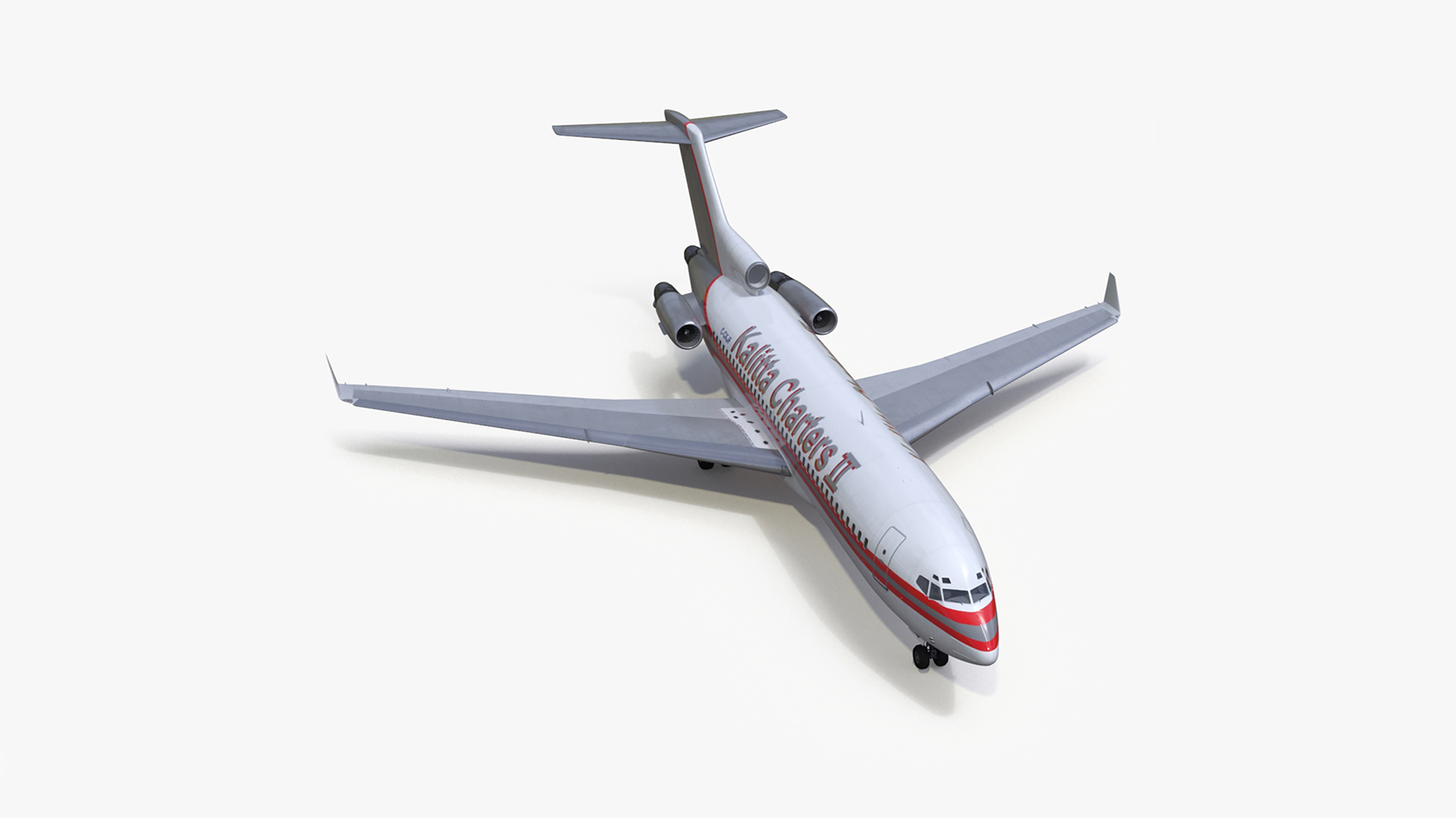 3D model Charter Boeing 727-100 Kalitta Charters Rigged for Cinema 4D