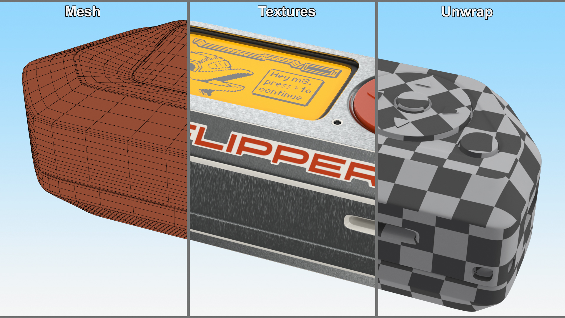 Hacking Multitool Flipper Zero Metallic 3D model