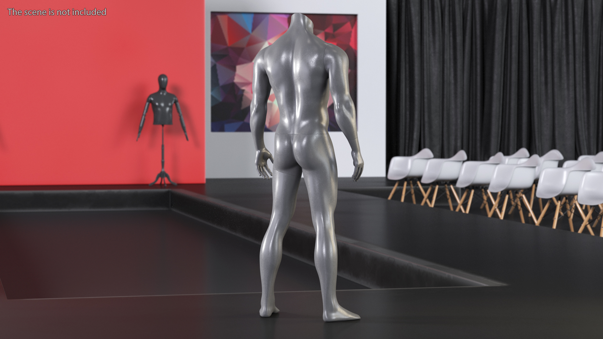 Sports Mannequin Male Black 3D