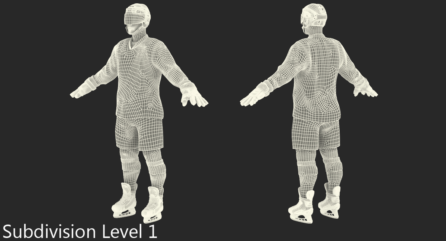 3D Hockey Player Generic 2 model