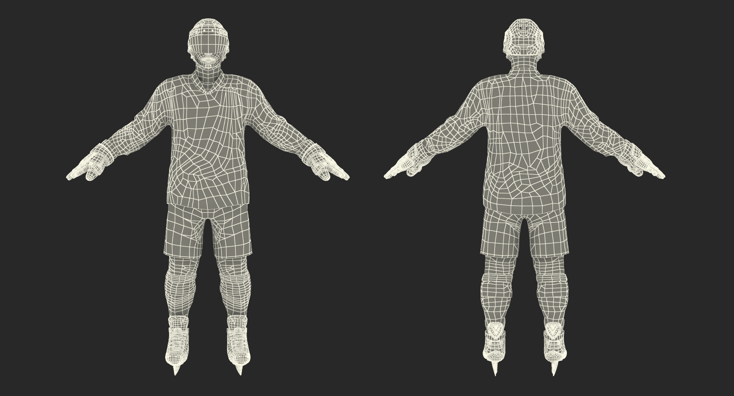 3D Hockey Player Generic 2 model