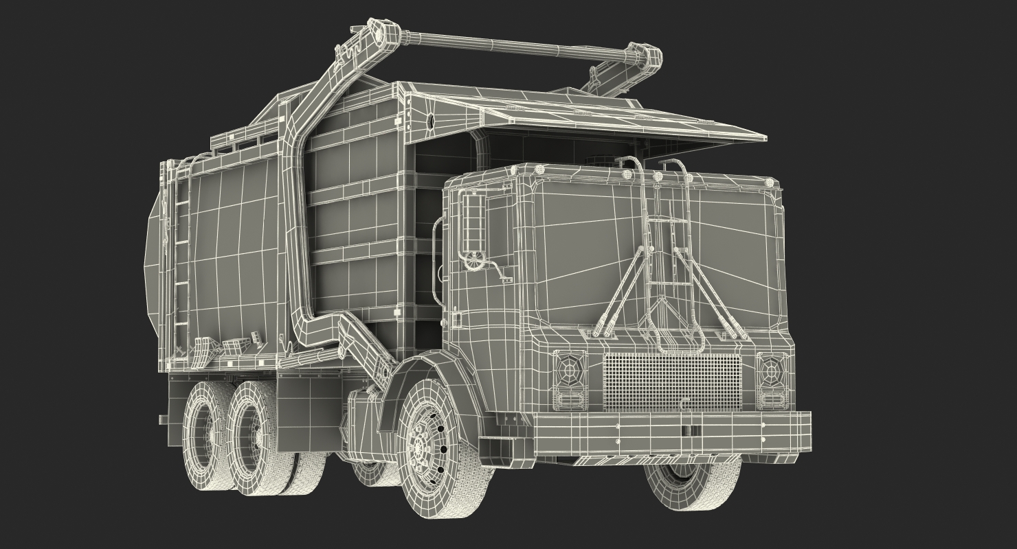 3D Mack Garbage Truck model