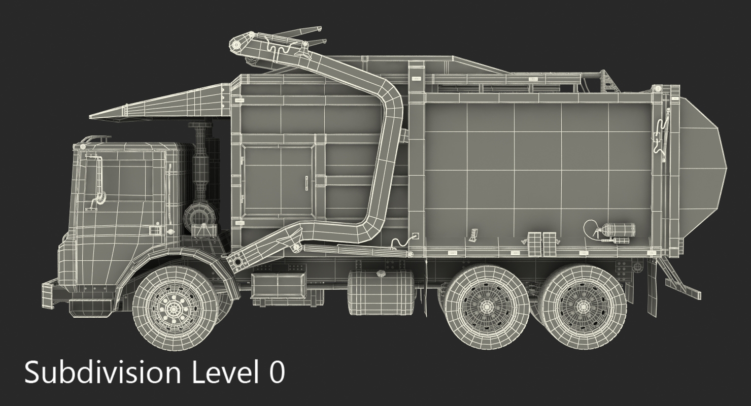 3D Mack Garbage Truck model