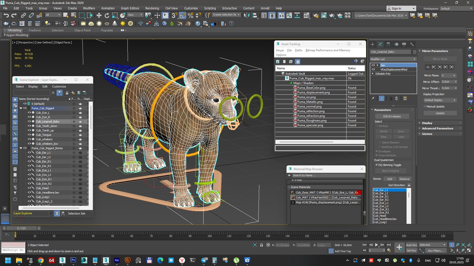 3D model Puma Cub Rigged