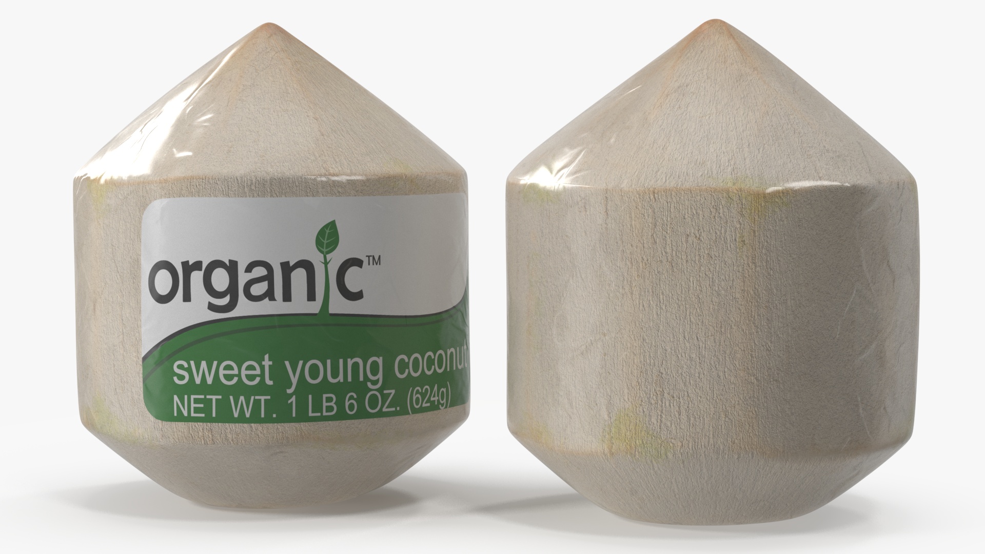 Fresh Shelled Coconut Pack Organic 3D model