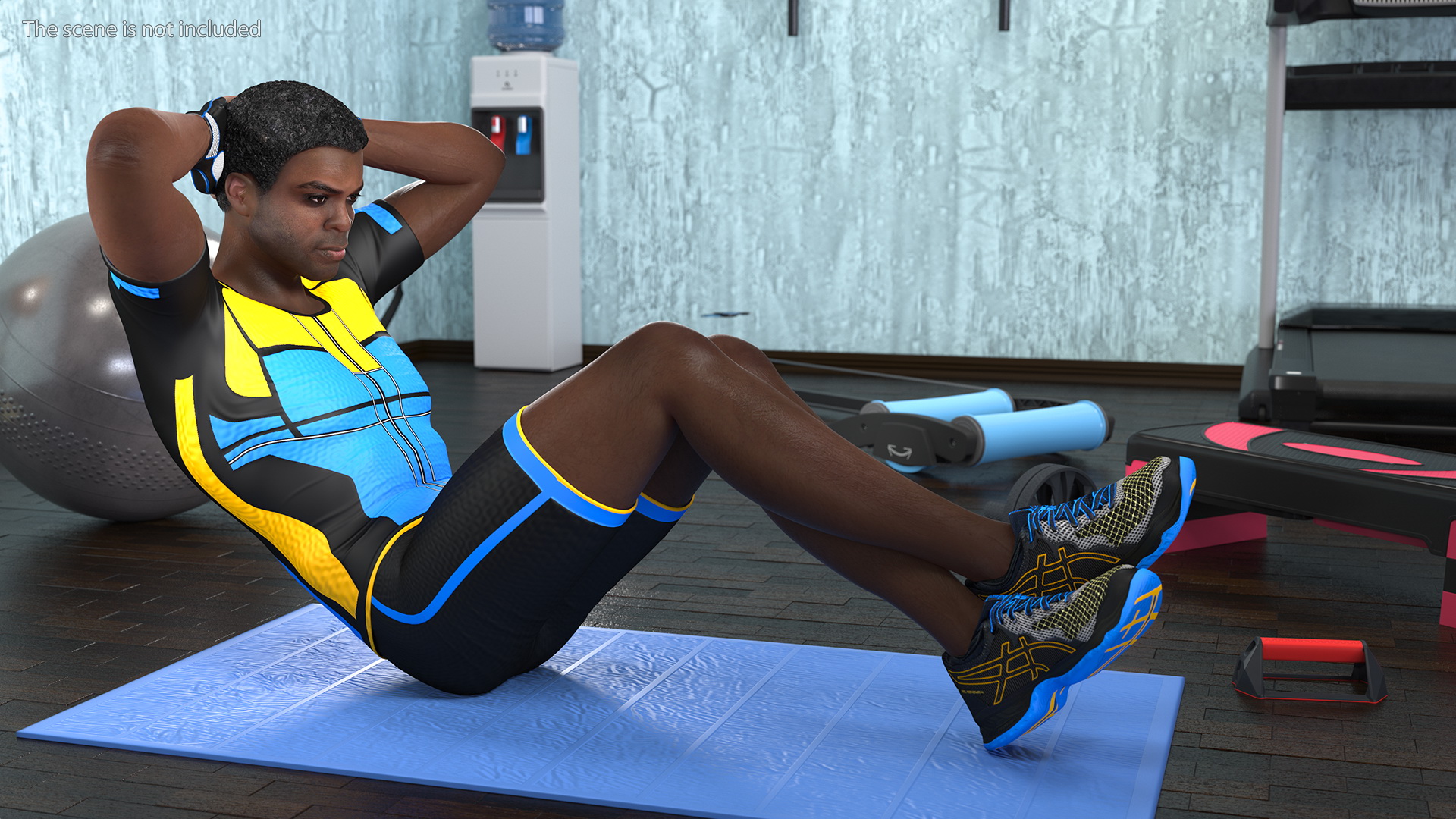 African American Fitness Instructor Rigged 3D