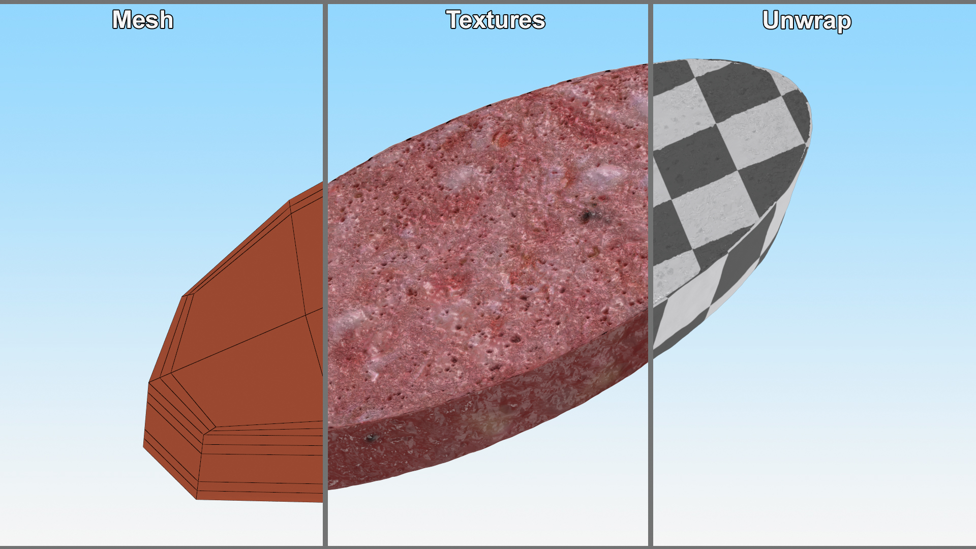 3D model Slice Smoked Sausage