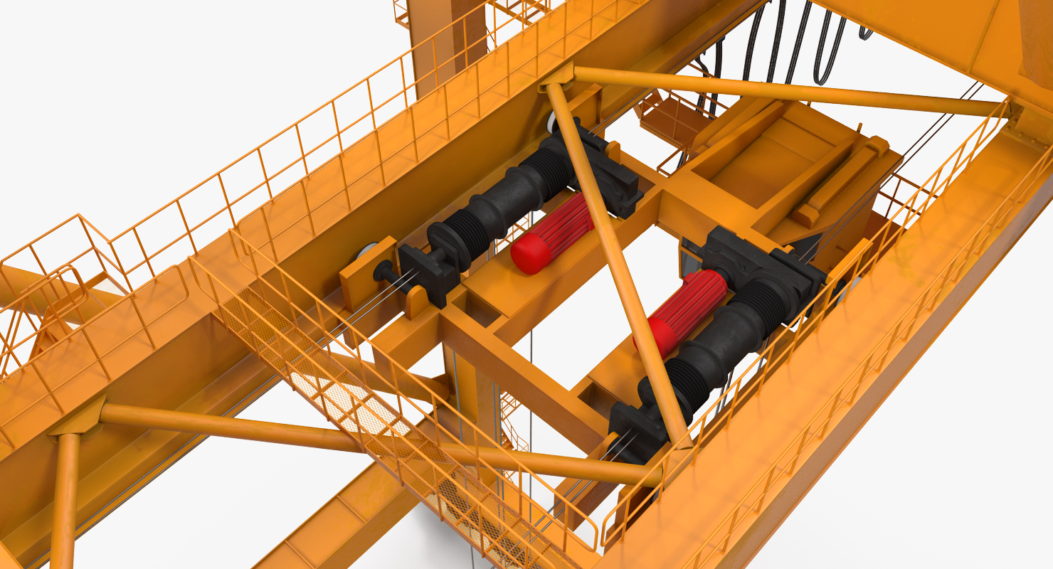 3D Container Handling Gantry Crane Orange model