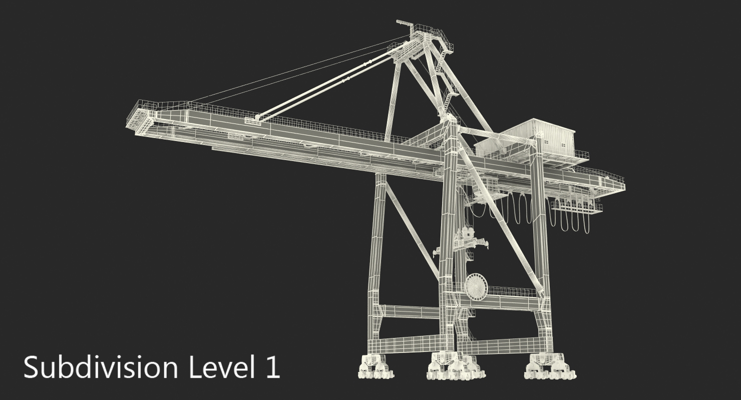 3D Container Handling Gantry Crane Orange model