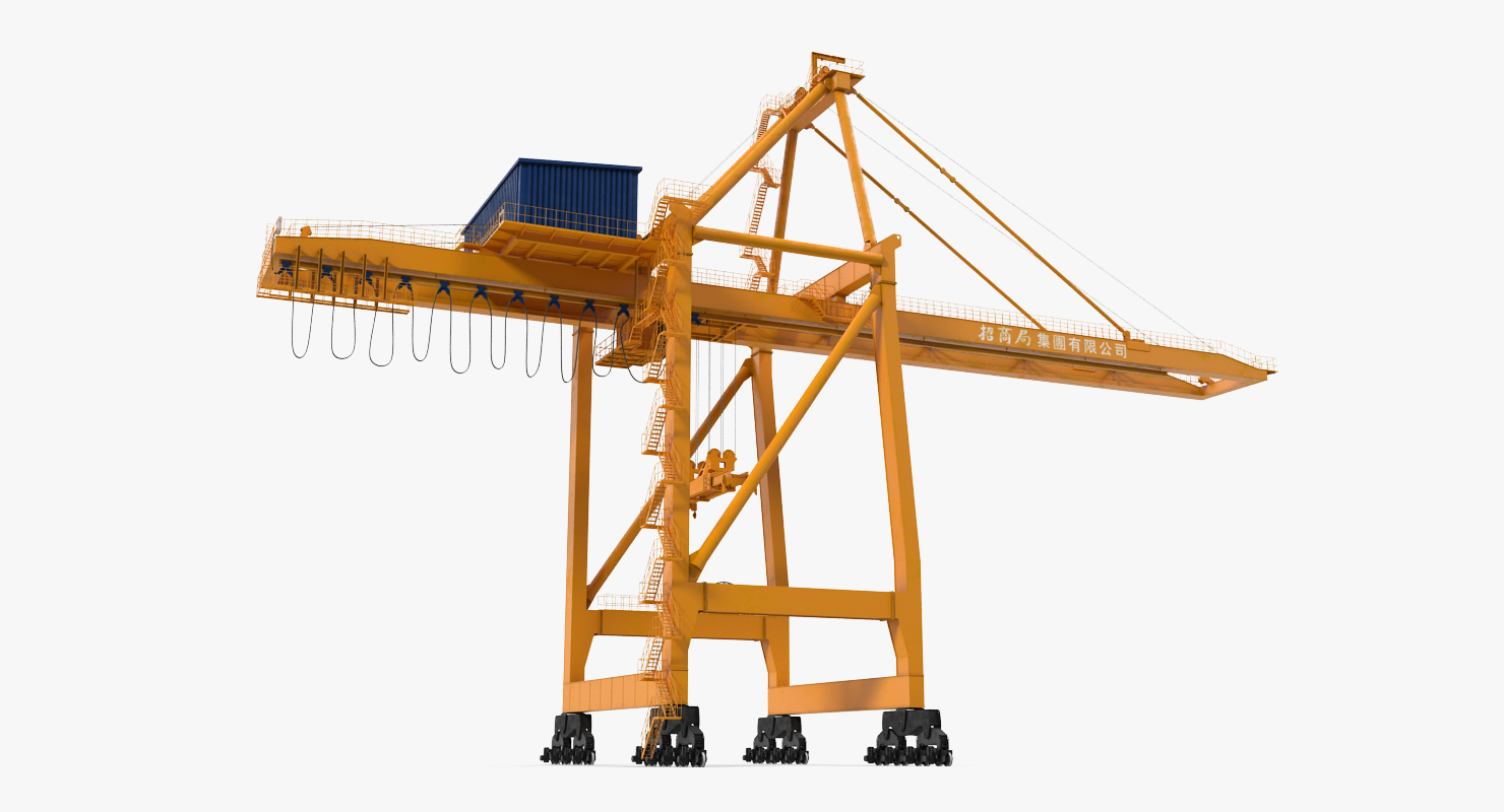 3D Container Handling Gantry Crane Orange model