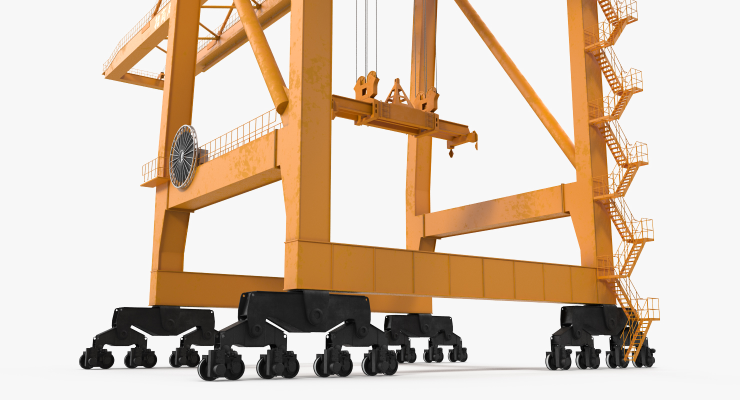 3D Container Handling Gantry Crane Orange model