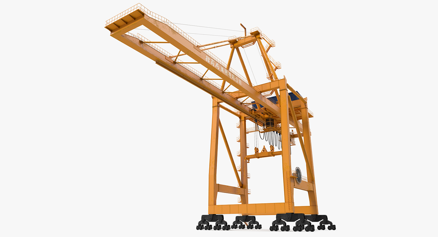 3D Container Handling Gantry Crane Orange model