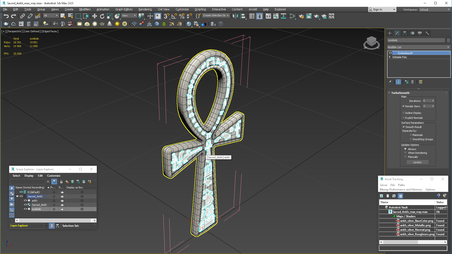 3D Sacred Ankh