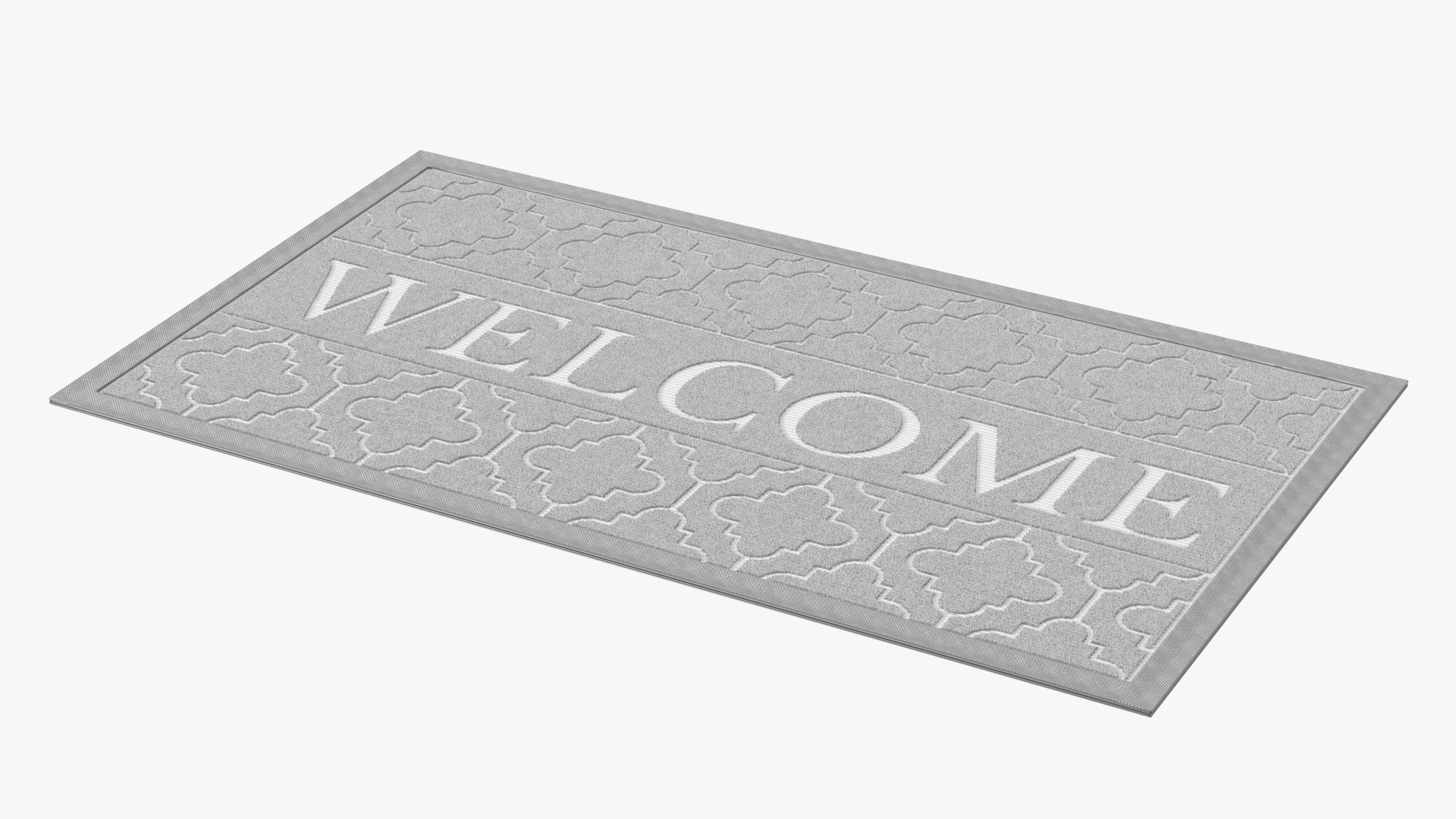 3D model Grey Rectangular Door Mats Fur