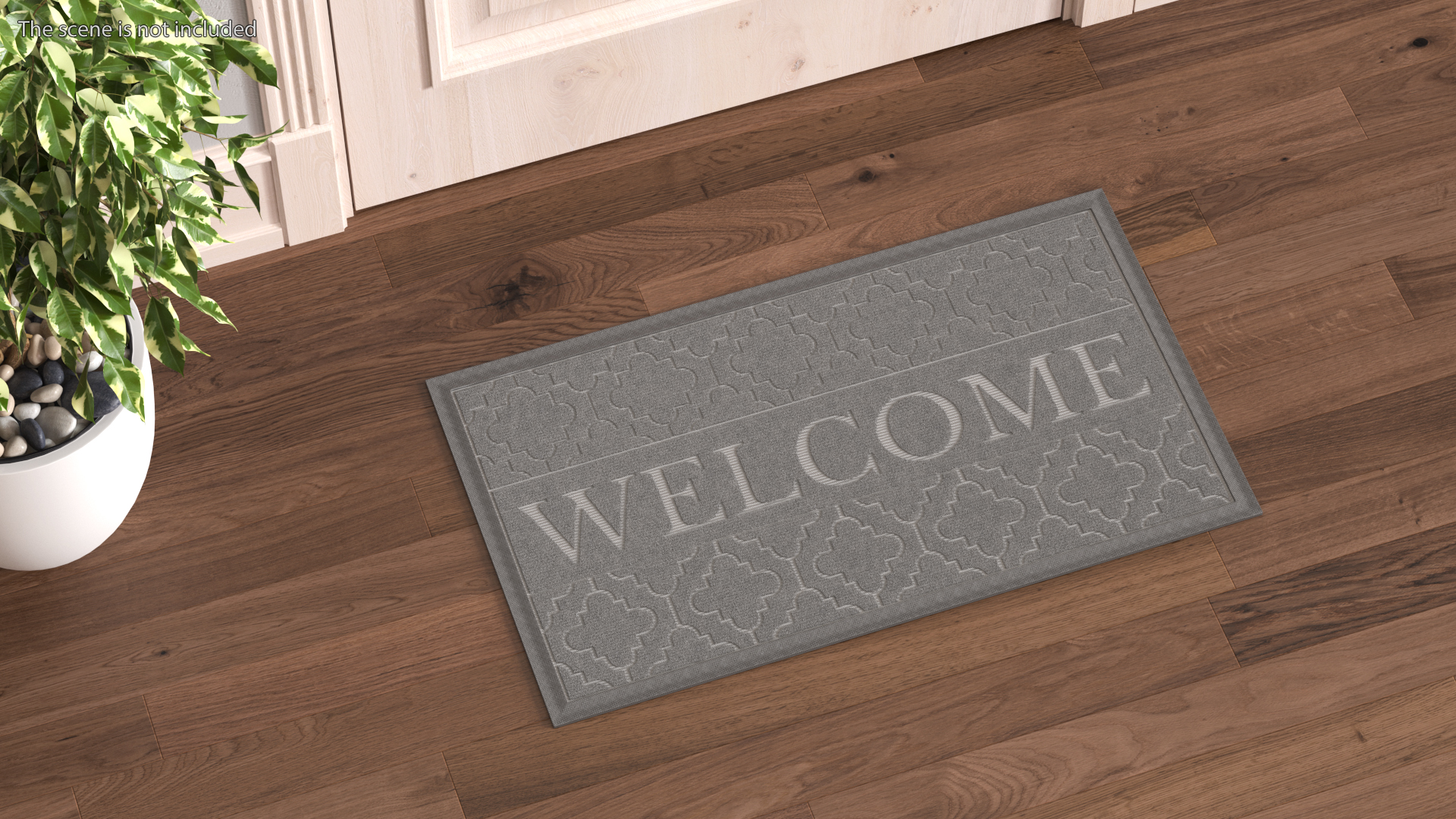 3D model Grey Rectangular Door Mats Fur