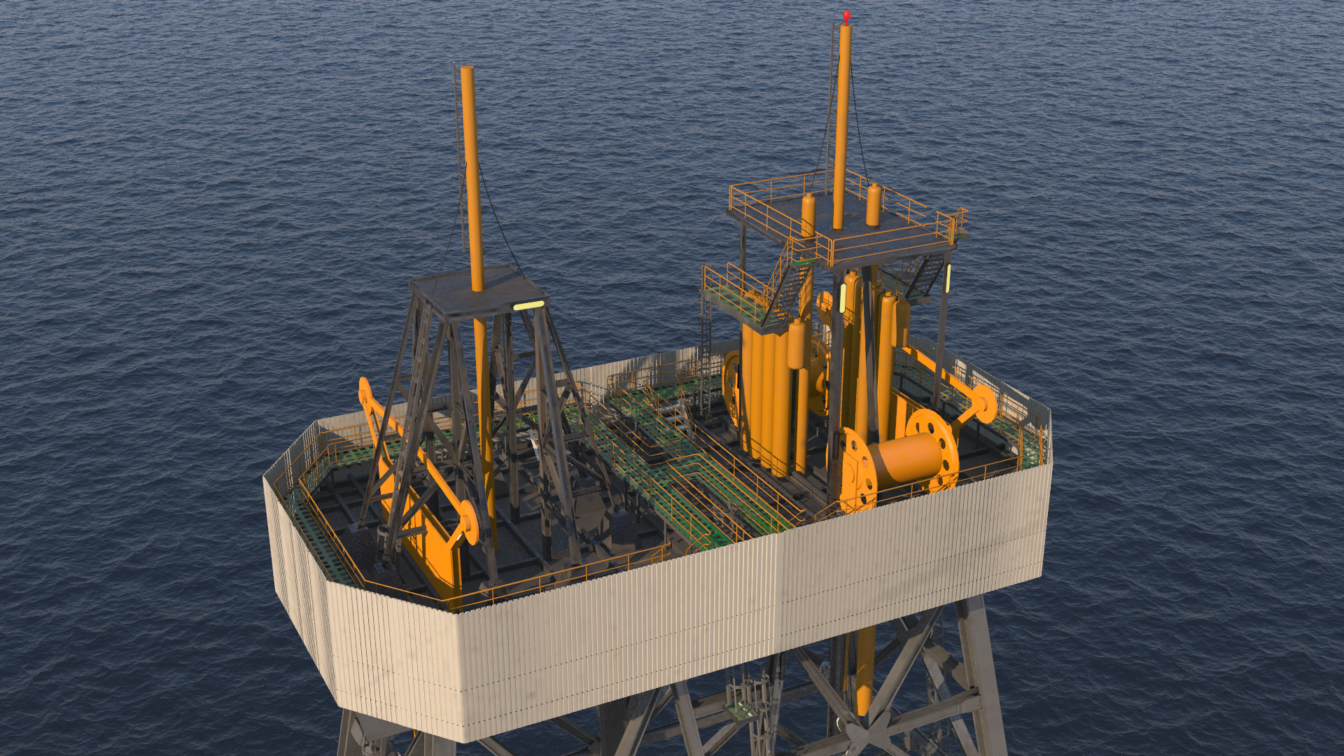 3D WEST VELA Drilling Ship model