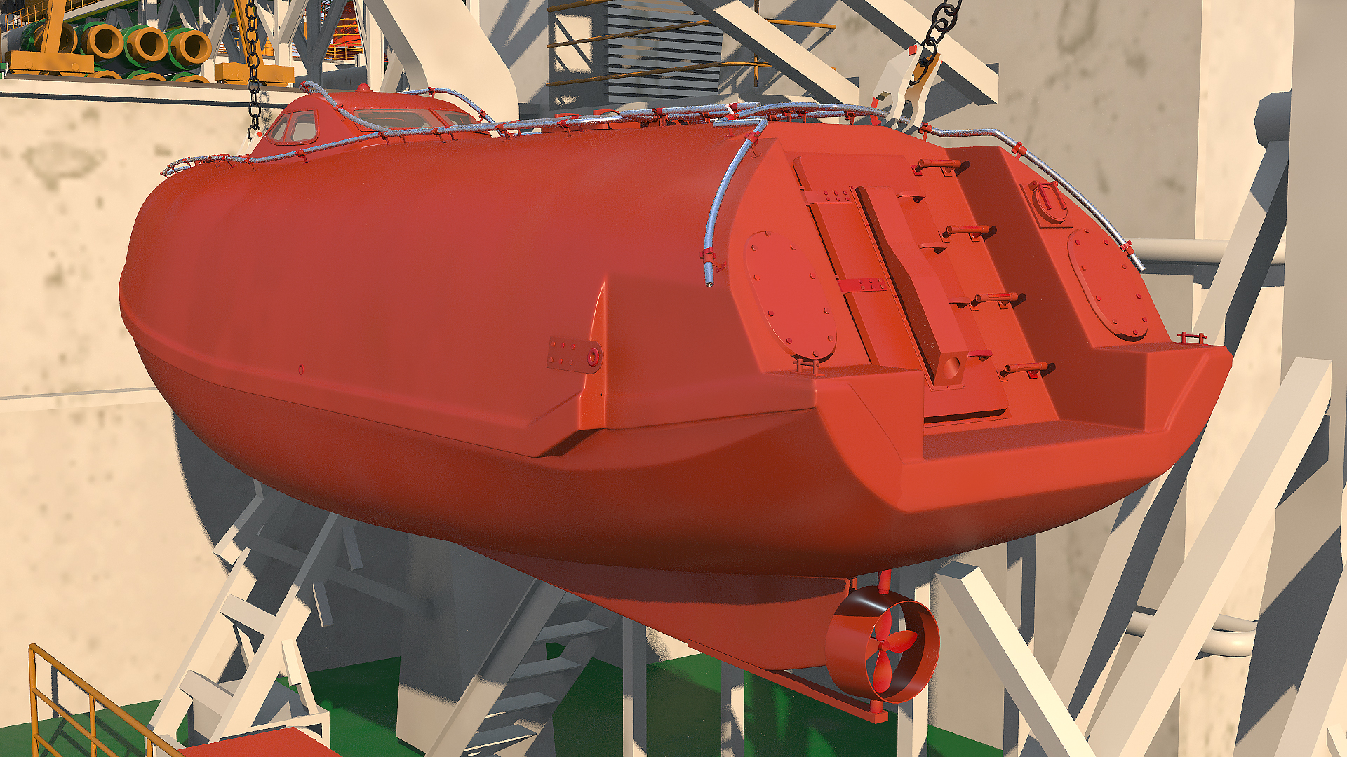 3D WEST VELA Drilling Ship model