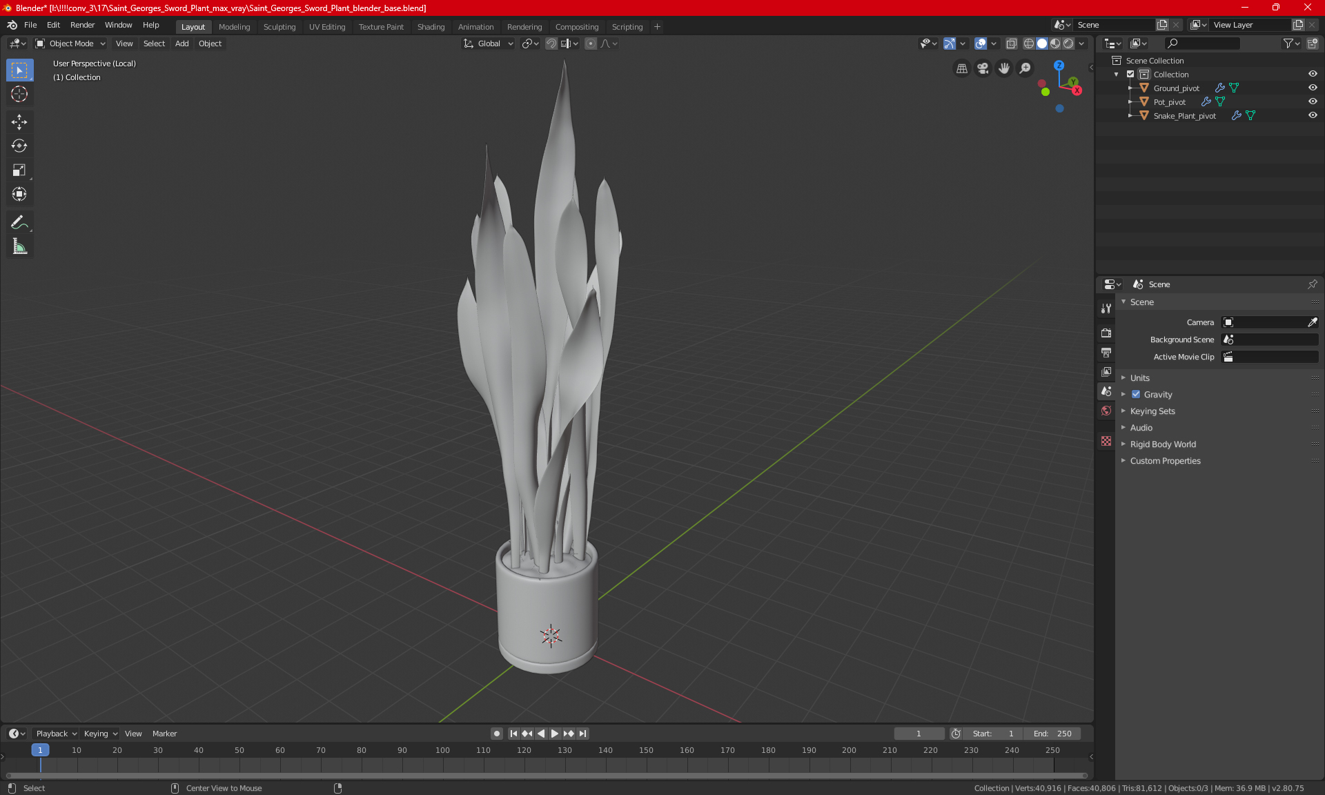 3D model Saint Georges Sword Plant