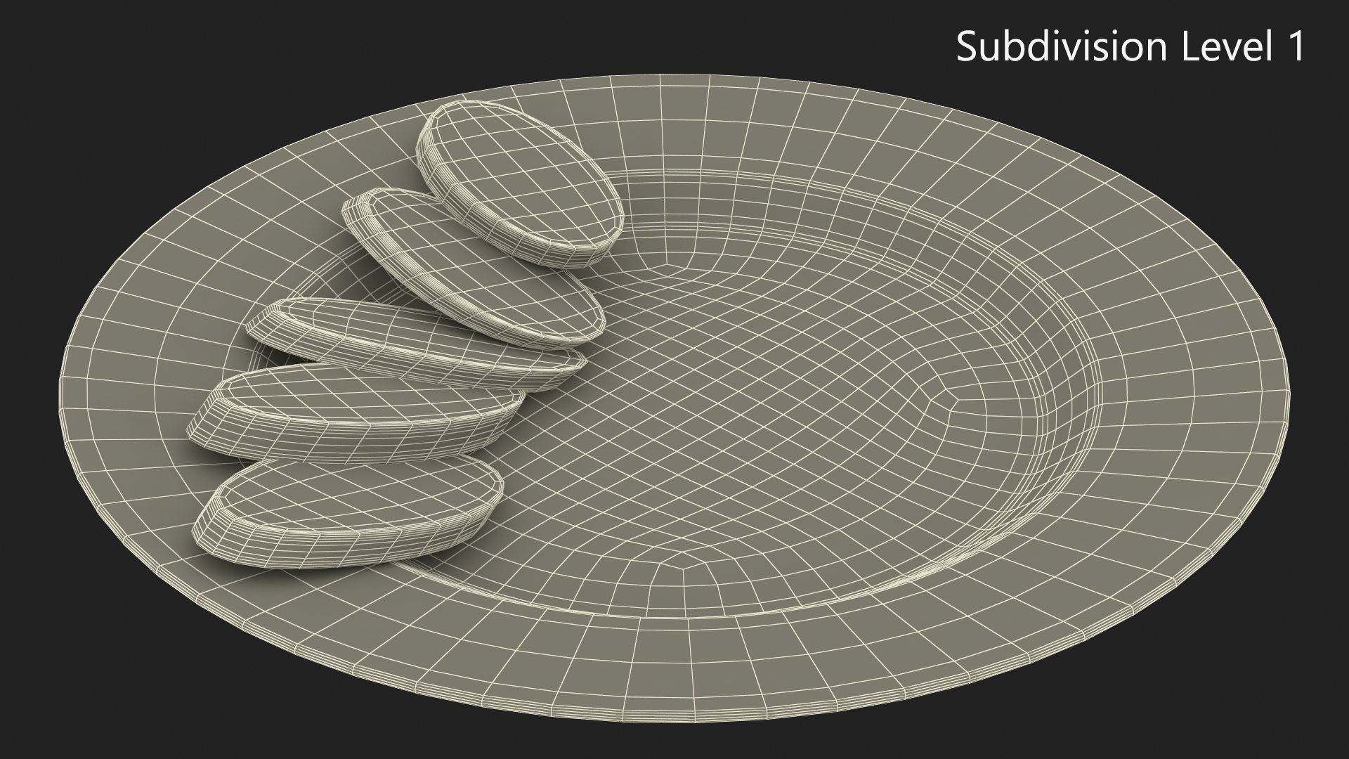 3D Smoked Sausage on Plate model