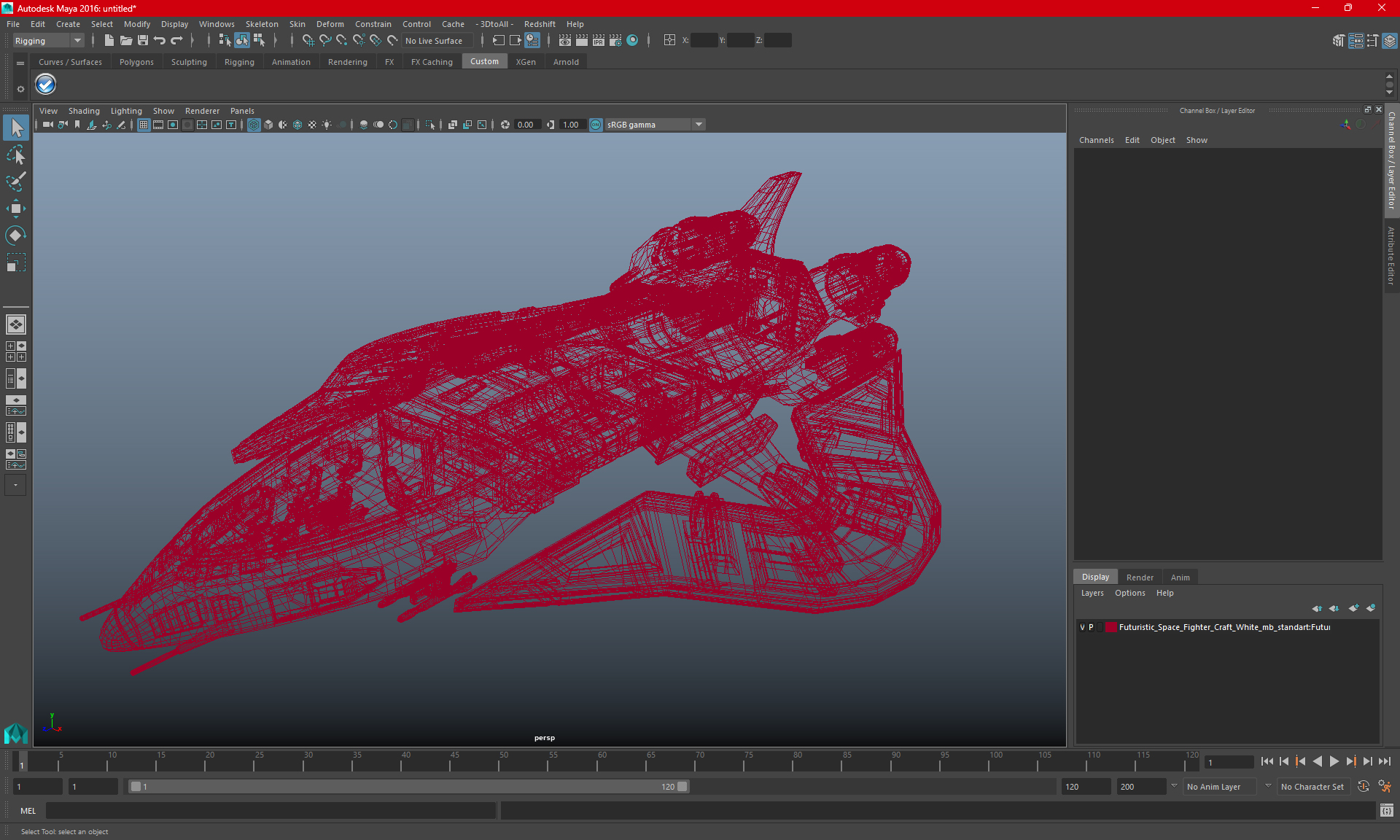 Sci-Fi Space Fighter Craft Black 3D