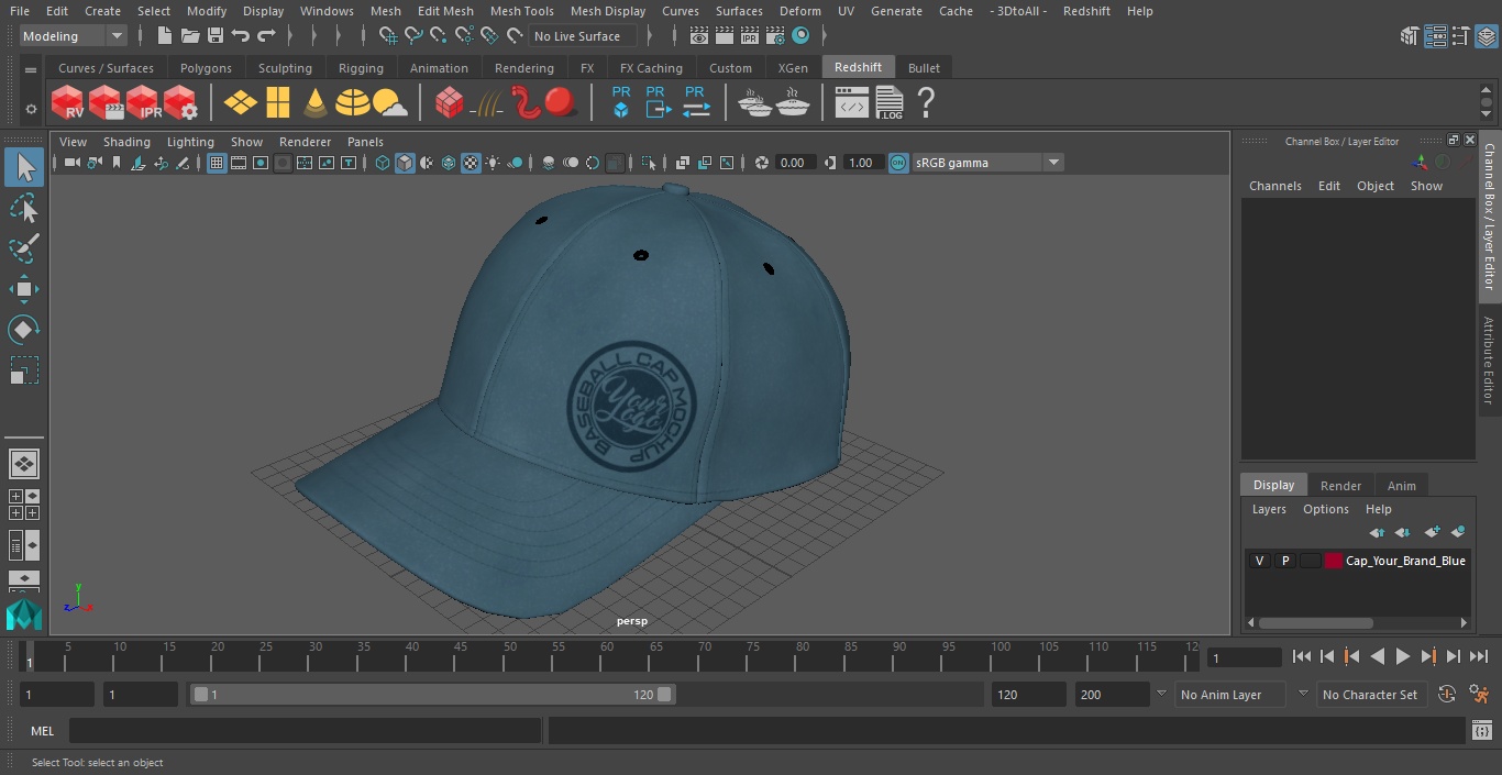 Cap Your Brand Blue 3D model