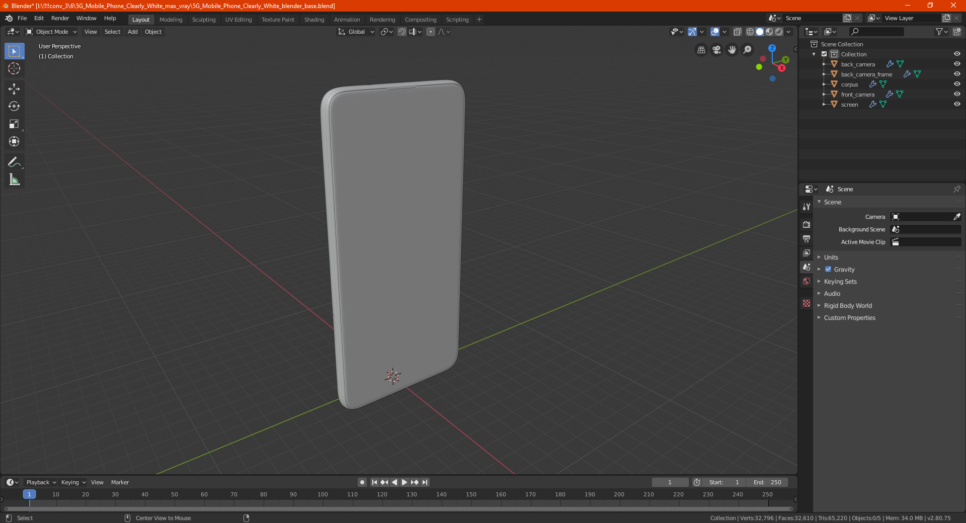 5G Mobile Phone Cheeky Orange 3D model