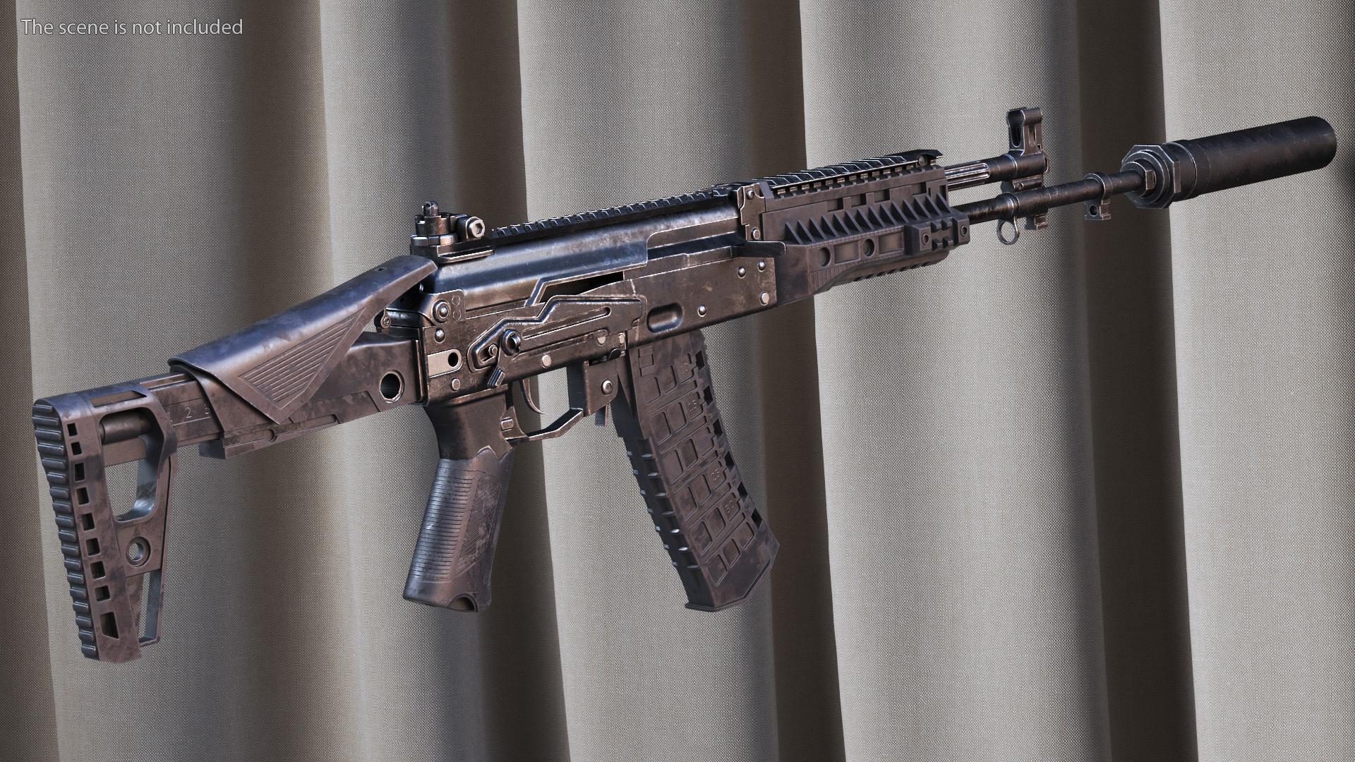 3D Shabby AK-12 Silenced Assault Weapon