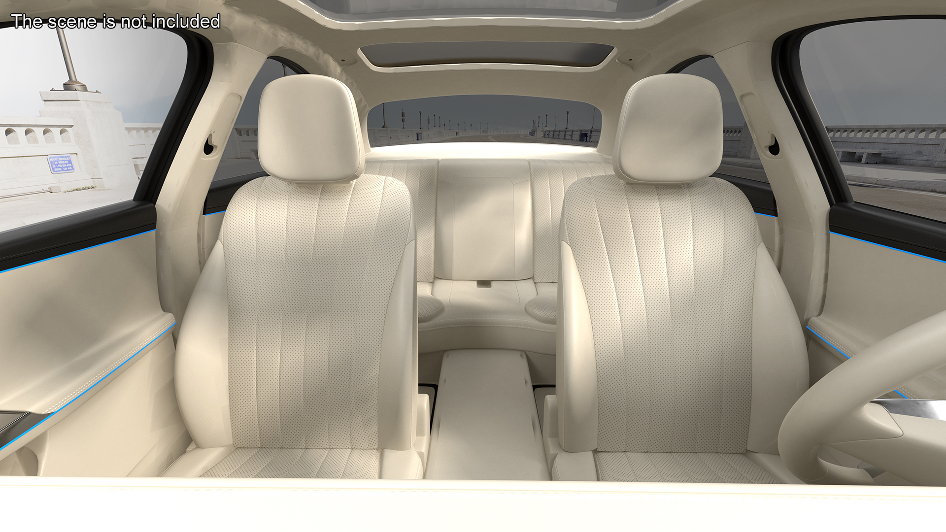 3D Black Mercedes-Benz E-Class 2023 Simple Interior model