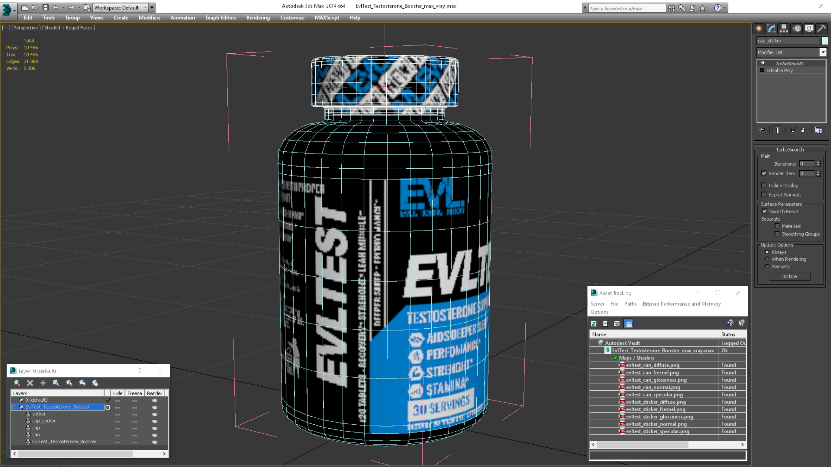 3D EvlTest Testosterone Booster model