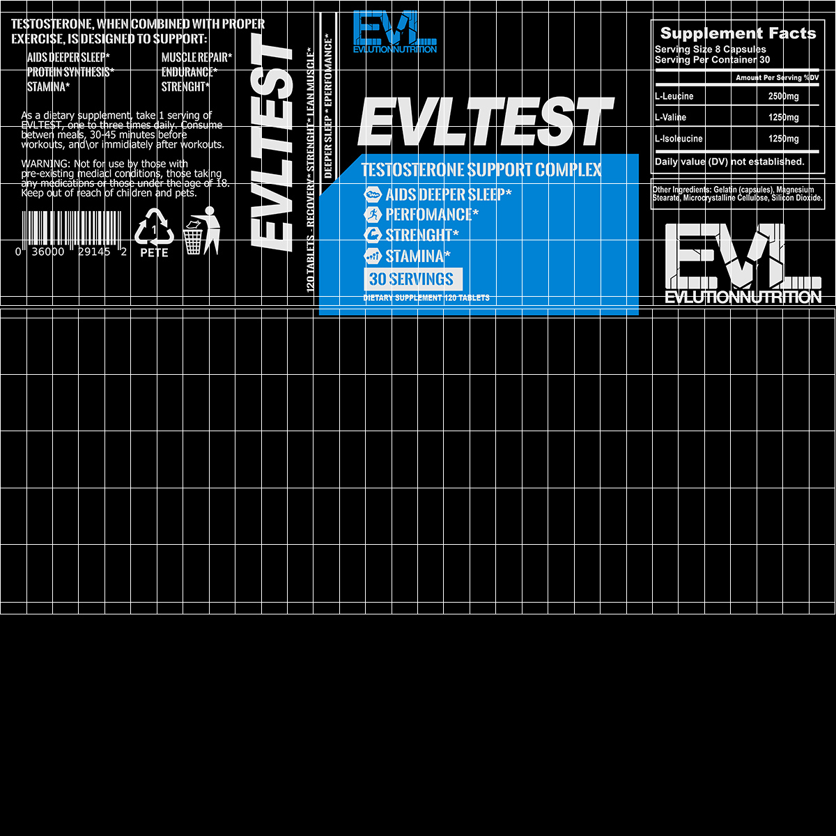 3D EvlTest Testosterone Booster model