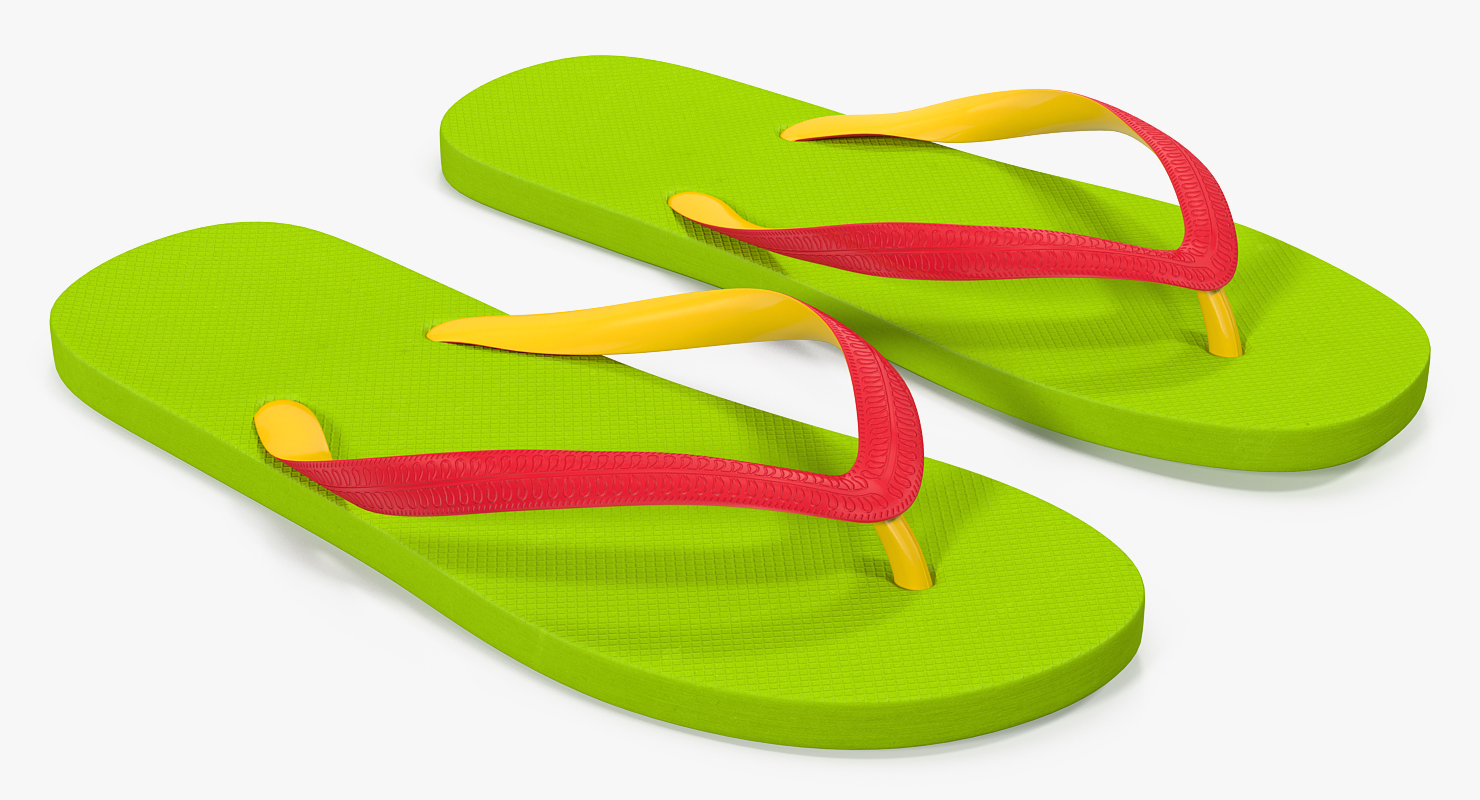 3D Slim Flip Flops Green