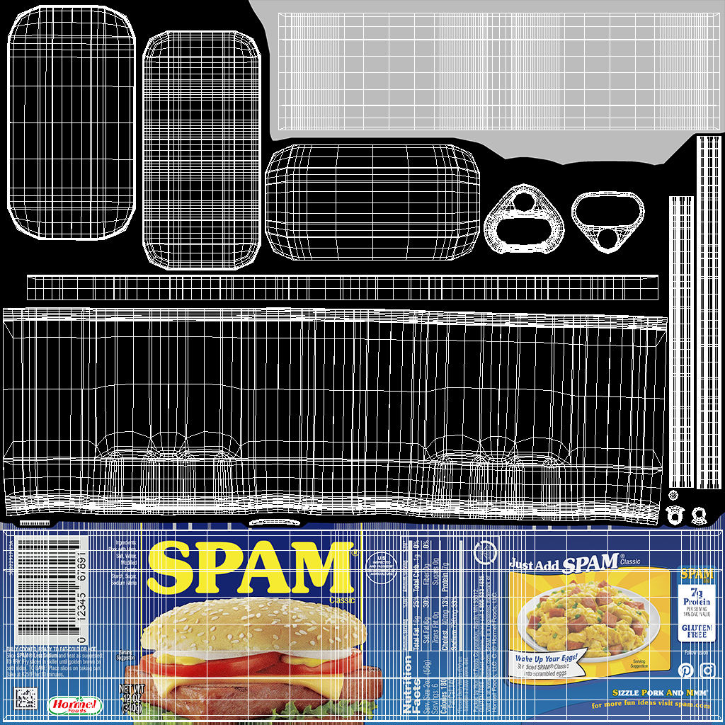 3D Spam Canned Food Closed model