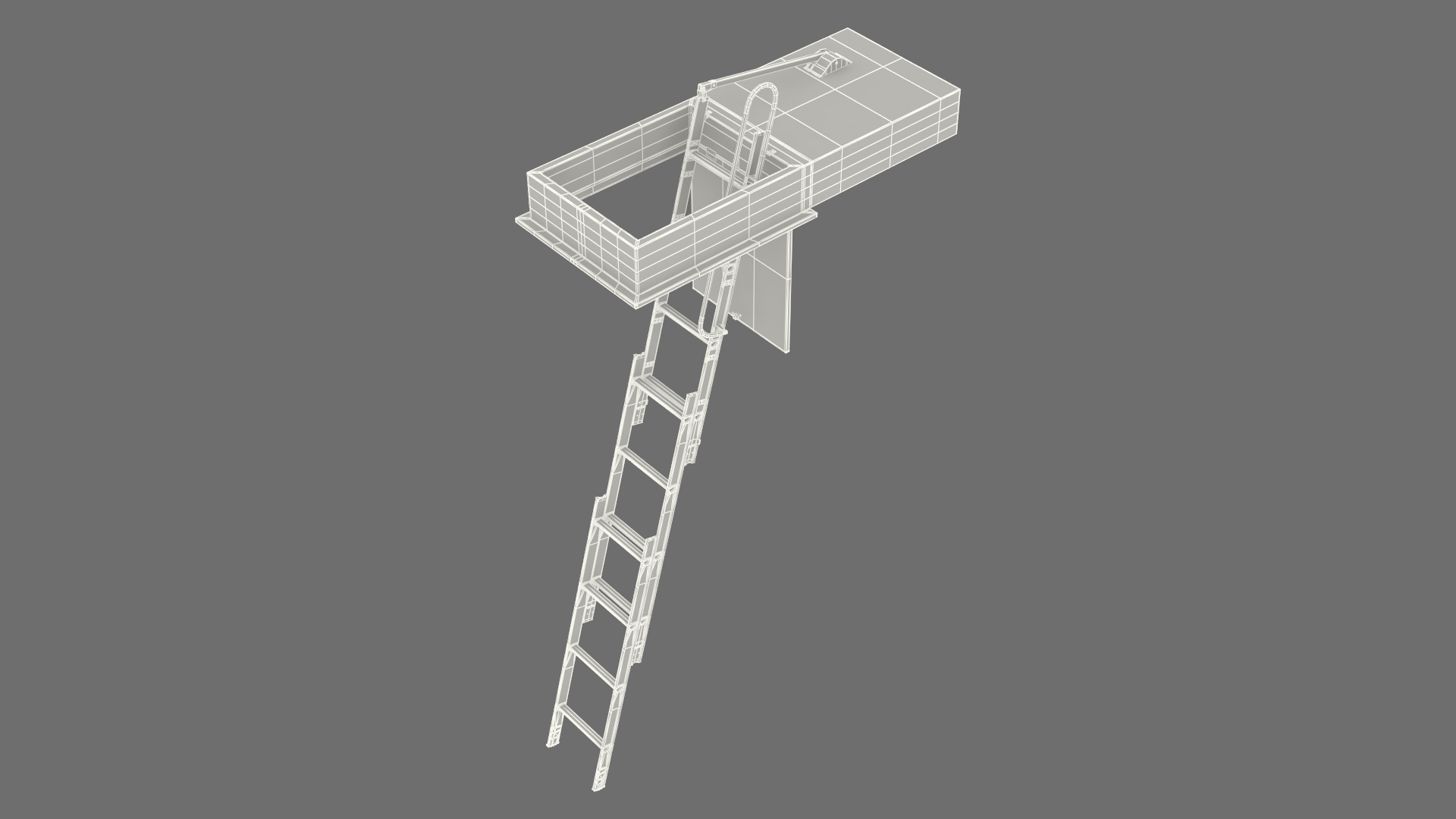 3D Metal Attic Ladder model