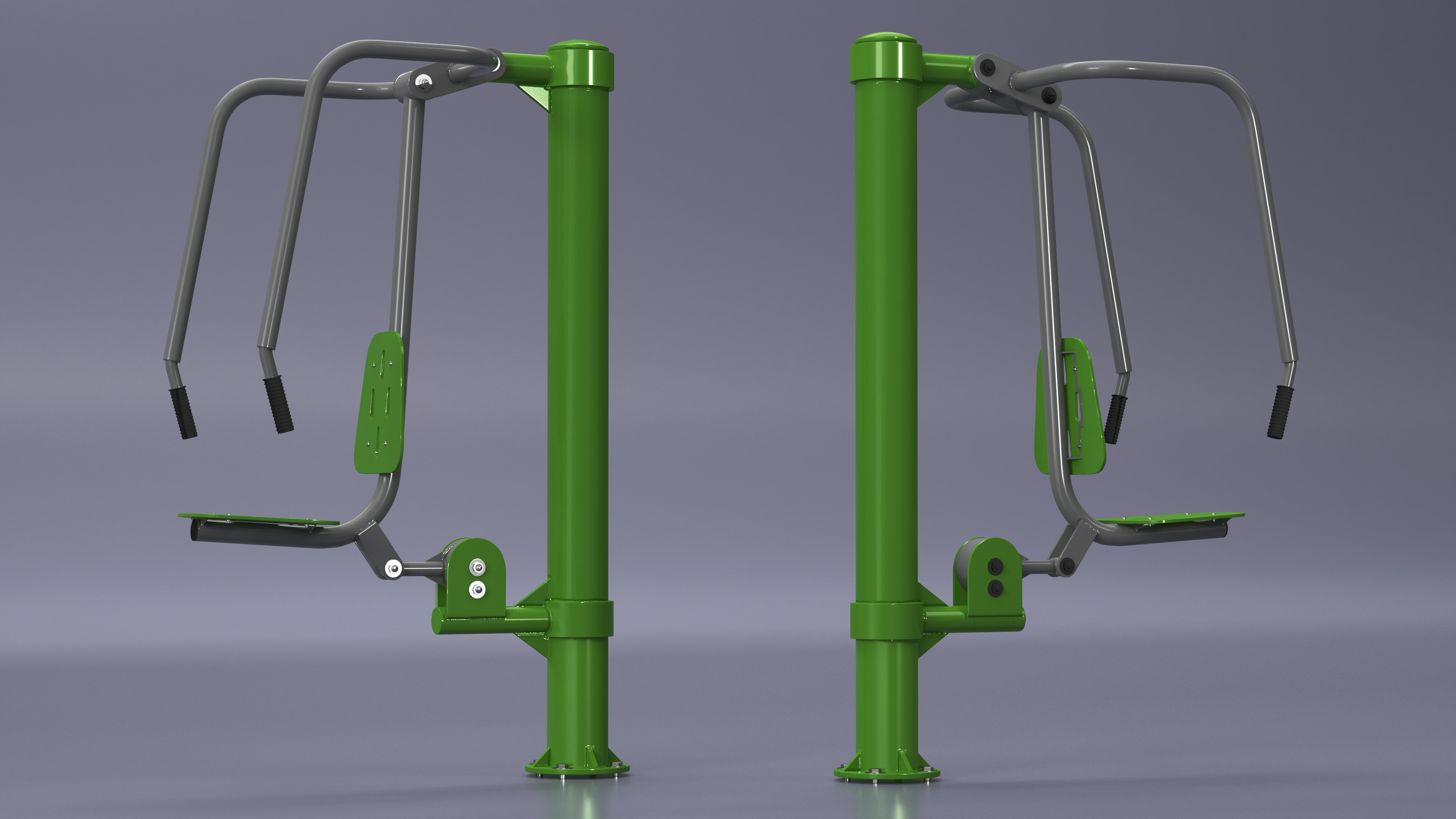 Green Push Chair Outdoor Fitness Equipment 3D