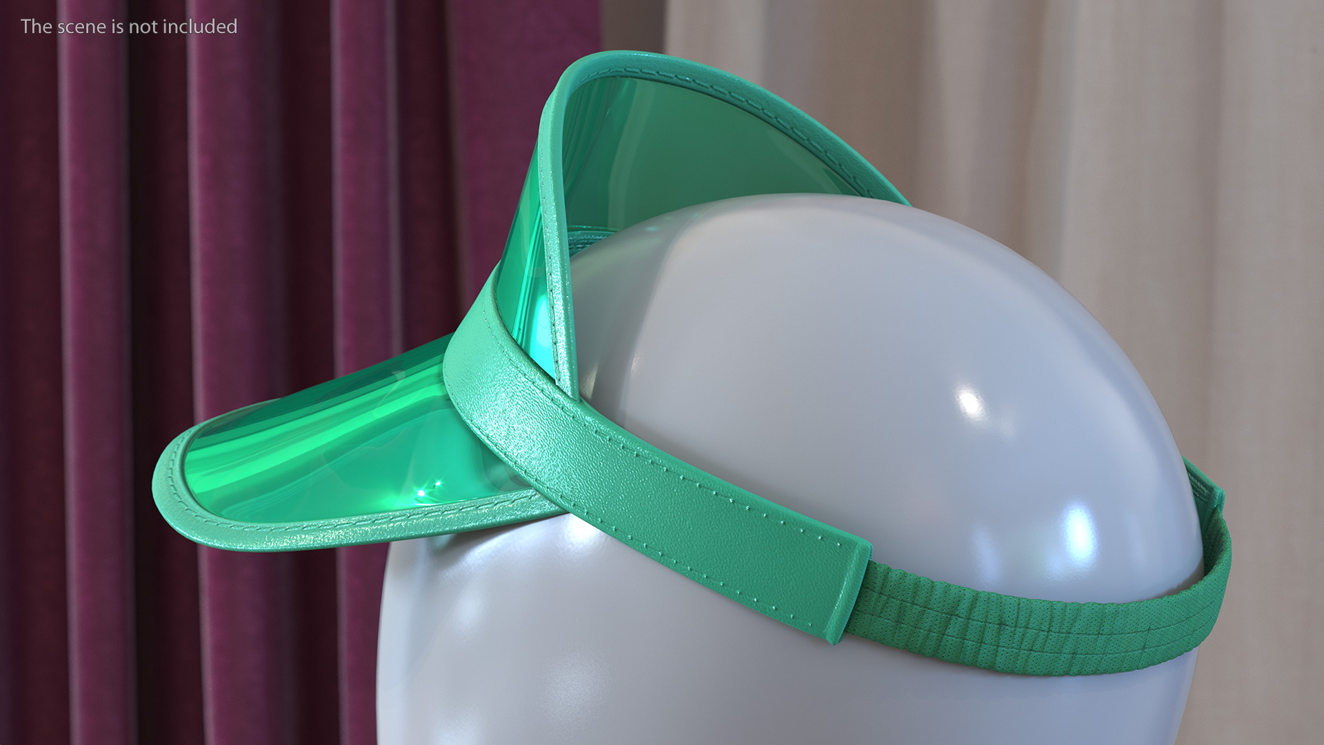 Clear Green Plastic Dealer Visor 3D