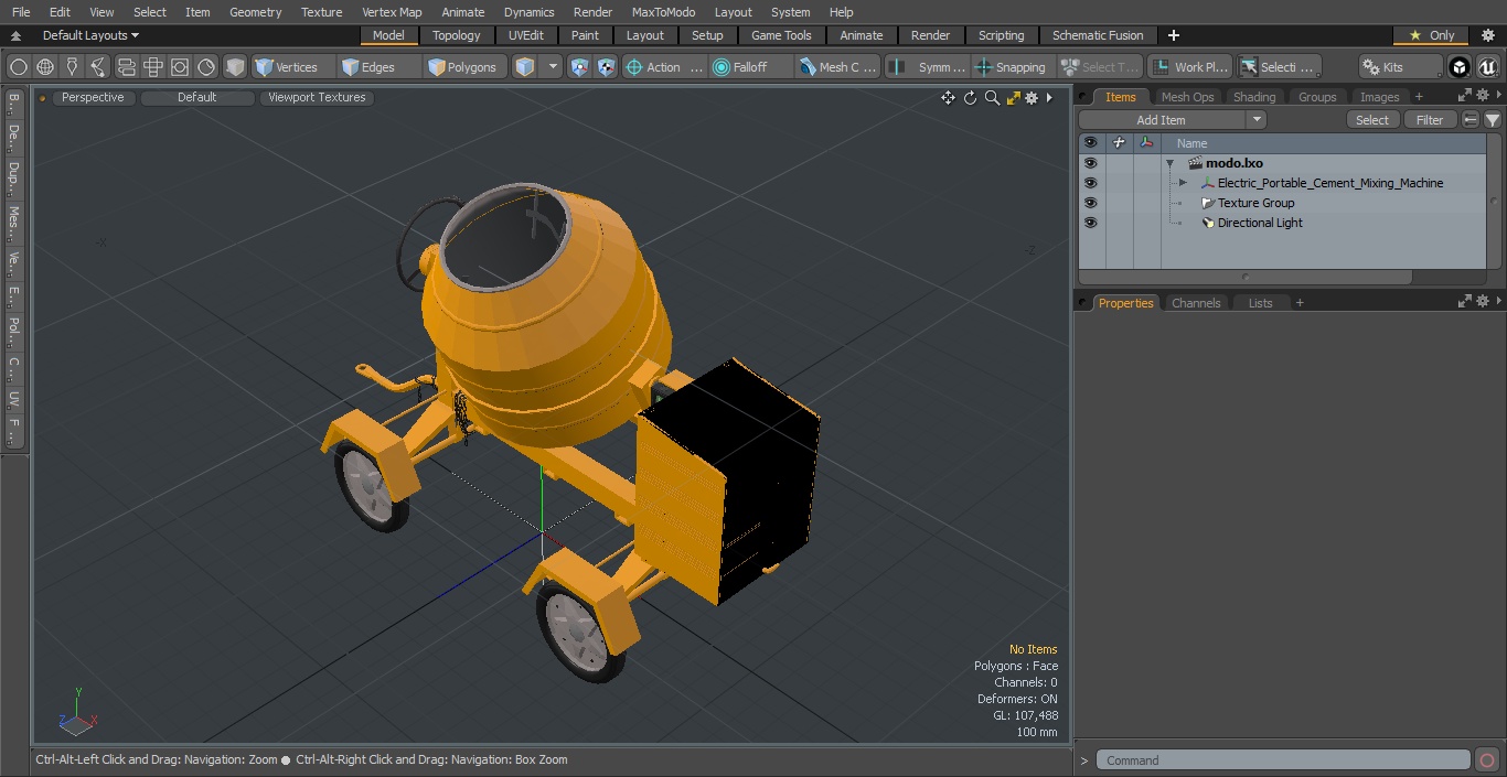 Electric Portable Cement Mixing Machine 3D model