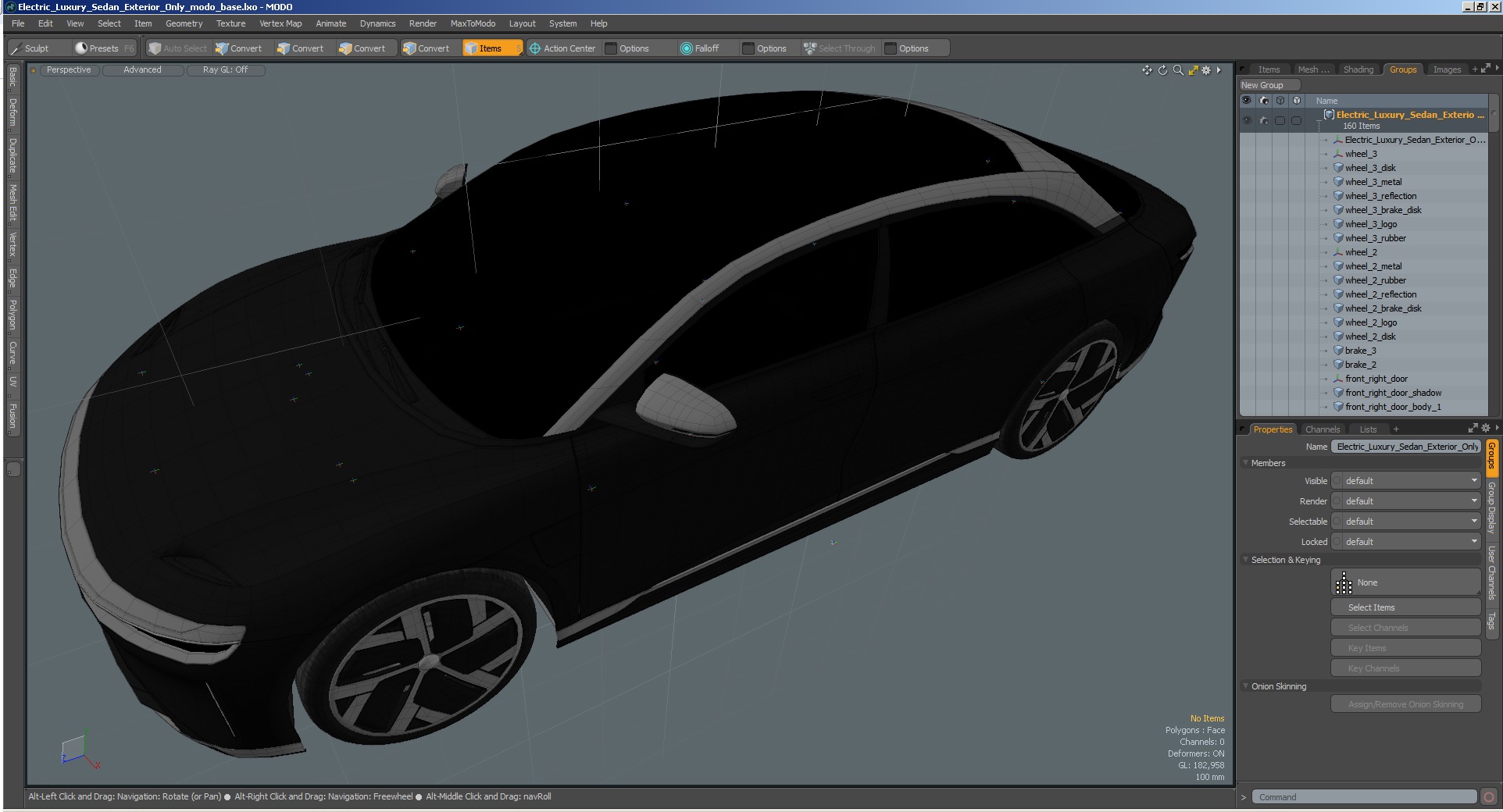 3D model Electric Luxury Sedan Exterior Only